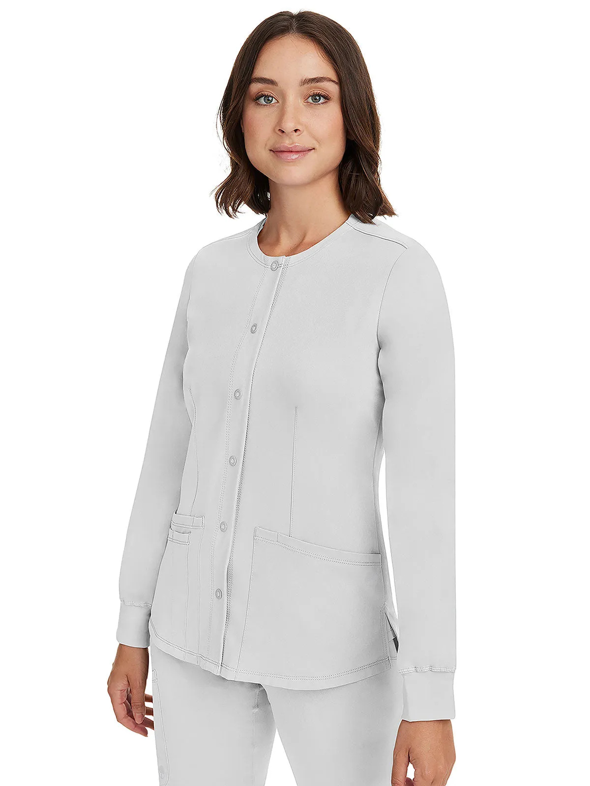 HH Works - Women's Megan Button Front Solid Scrub Jacket