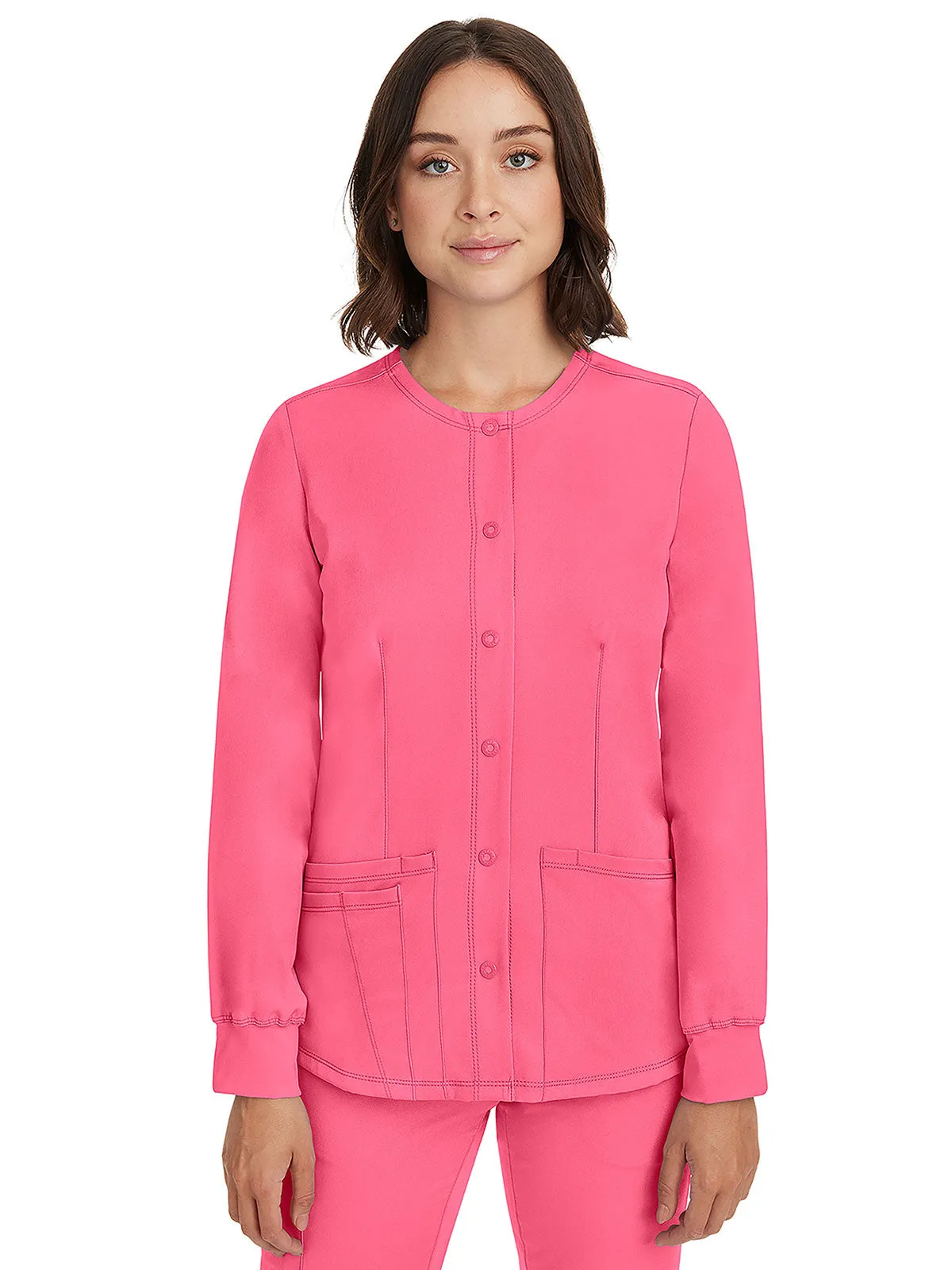 HH Works - Women's Megan Button Front Solid Scrub Jacket