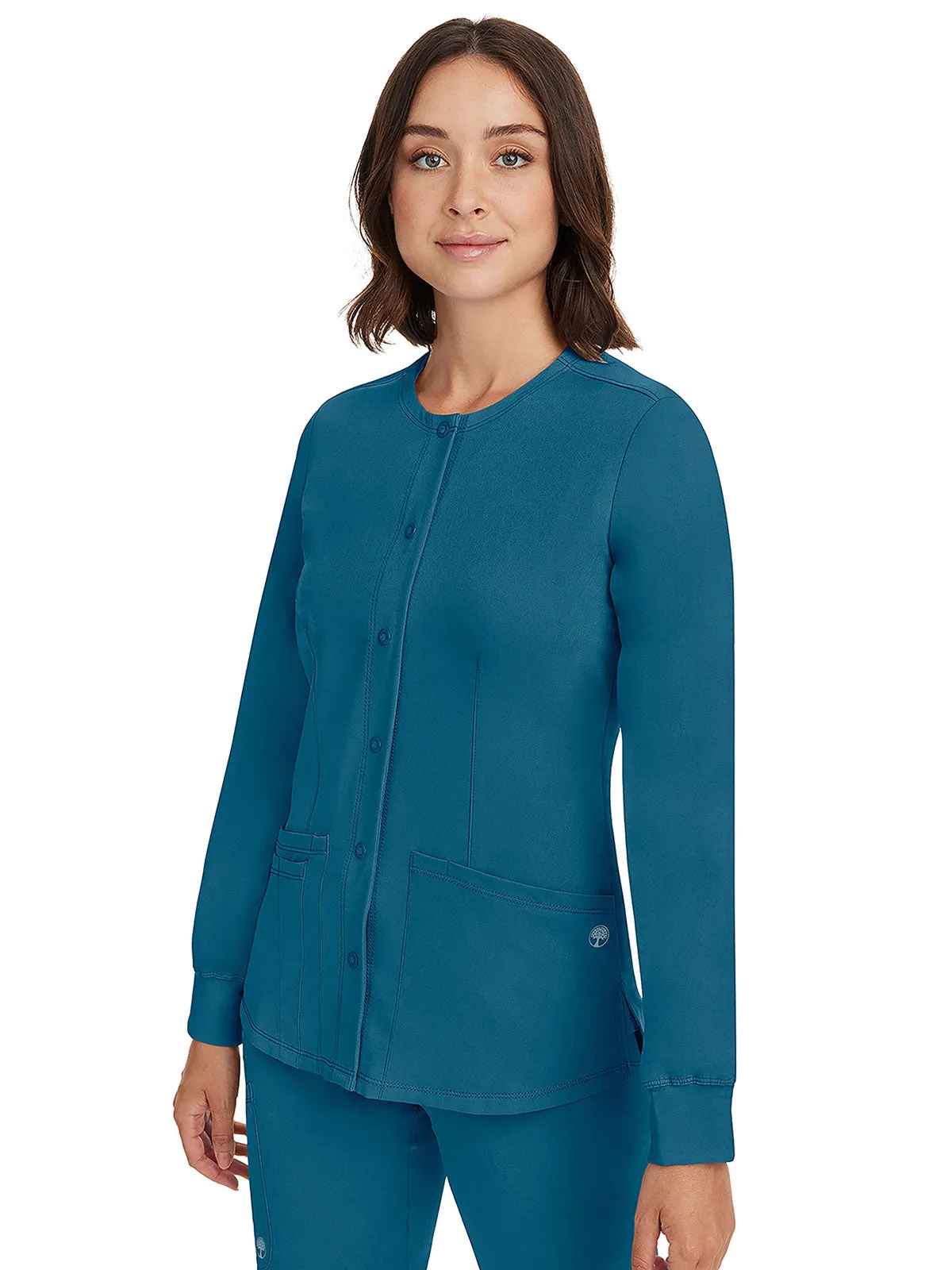 HH Works - Women's Megan Button Front Solid Scrub Jacket