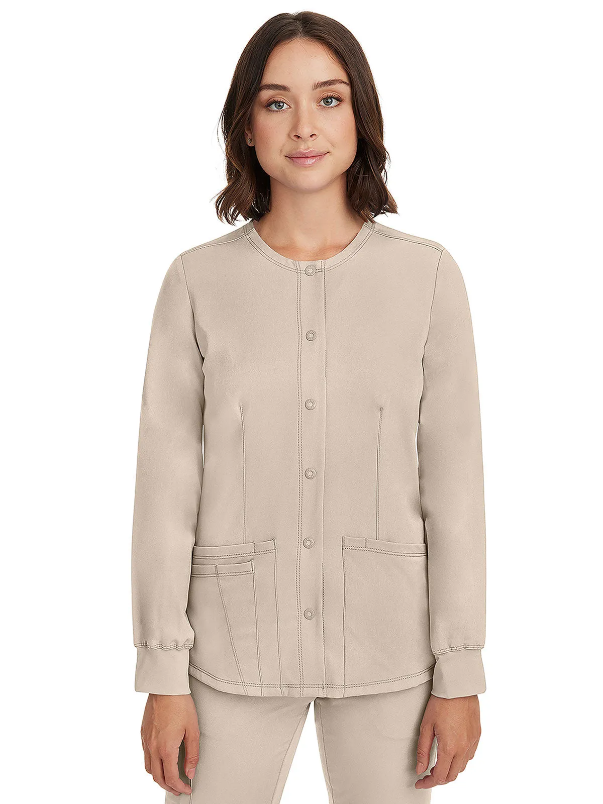 HH Works - Women's Megan Button Front Solid Scrub Jacket