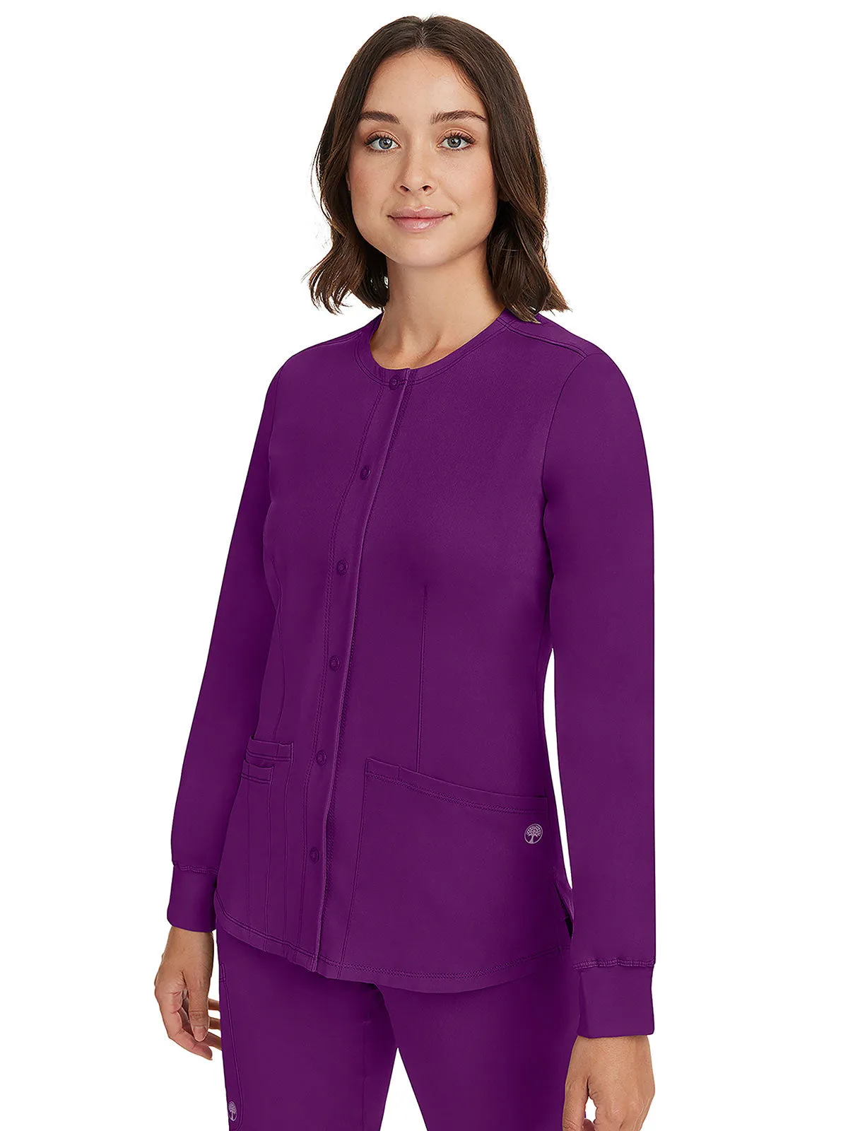 HH Works - Women's Megan Button Front Solid Scrub Jacket