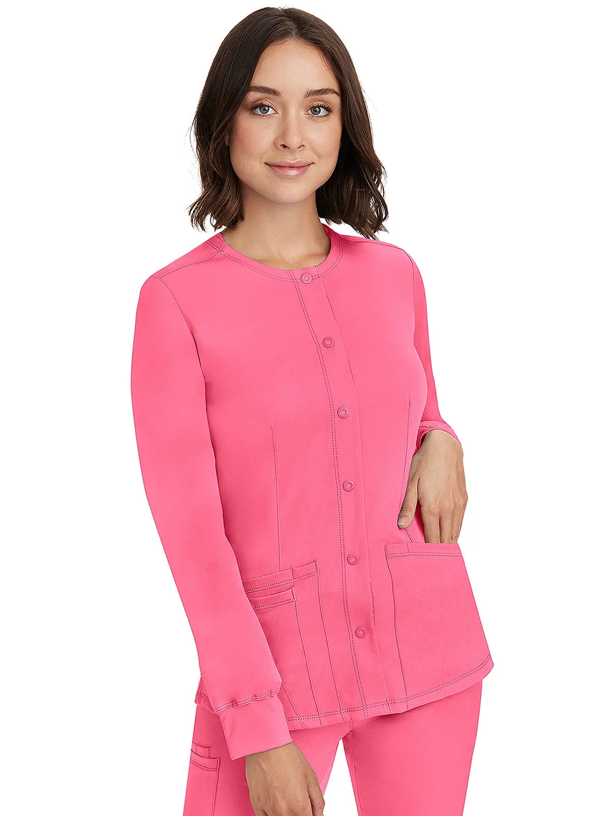 HH Works - Women's Megan Button Front Solid Scrub Jacket