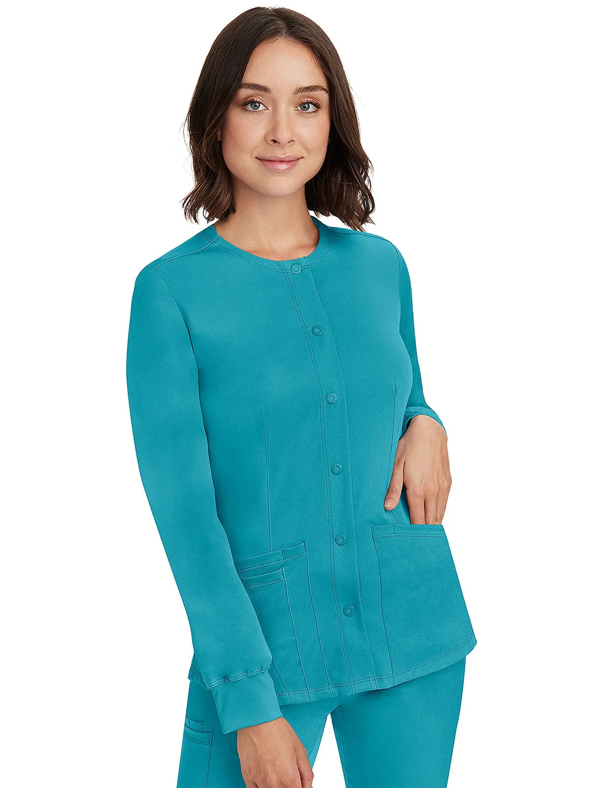 HH Works - Women's Megan Button Front Solid Scrub Jacket