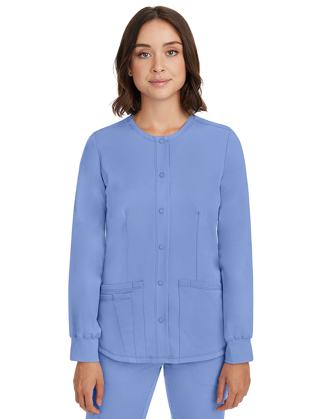 HH Works - Women's Megan Button Front Solid Scrub Jacket