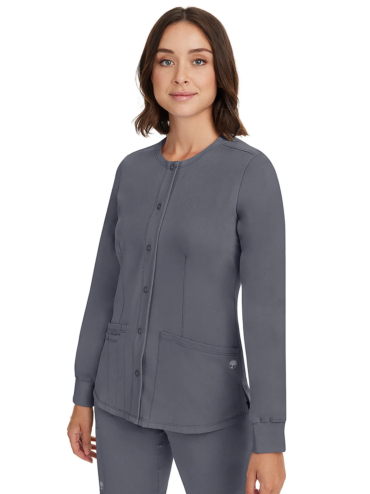 HH Works - Women's Megan Button Front Solid Scrub Jacket