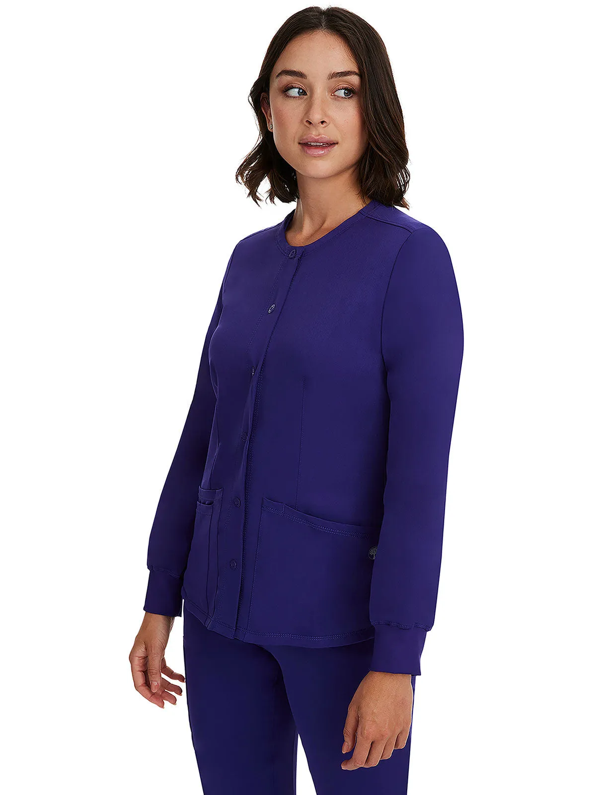 HH Works - Women's Megan Button Front Solid Scrub Jacket