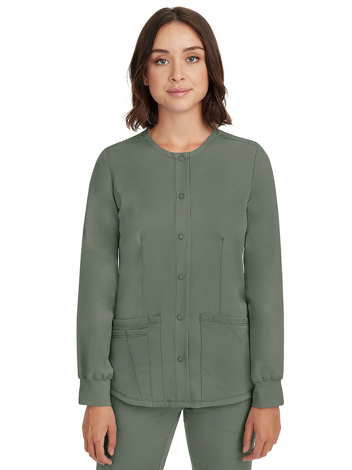 HH Works - Women's Megan Button Front Solid Scrub Jacket