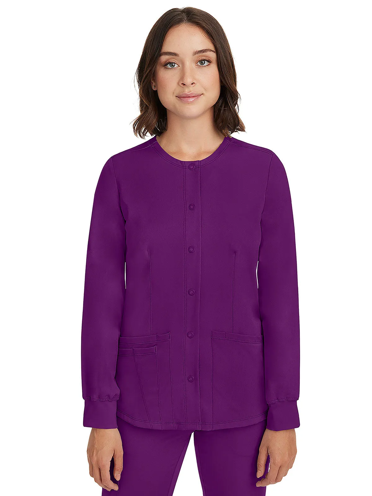 HH Works - Women's Megan Button Front Solid Scrub Jacket