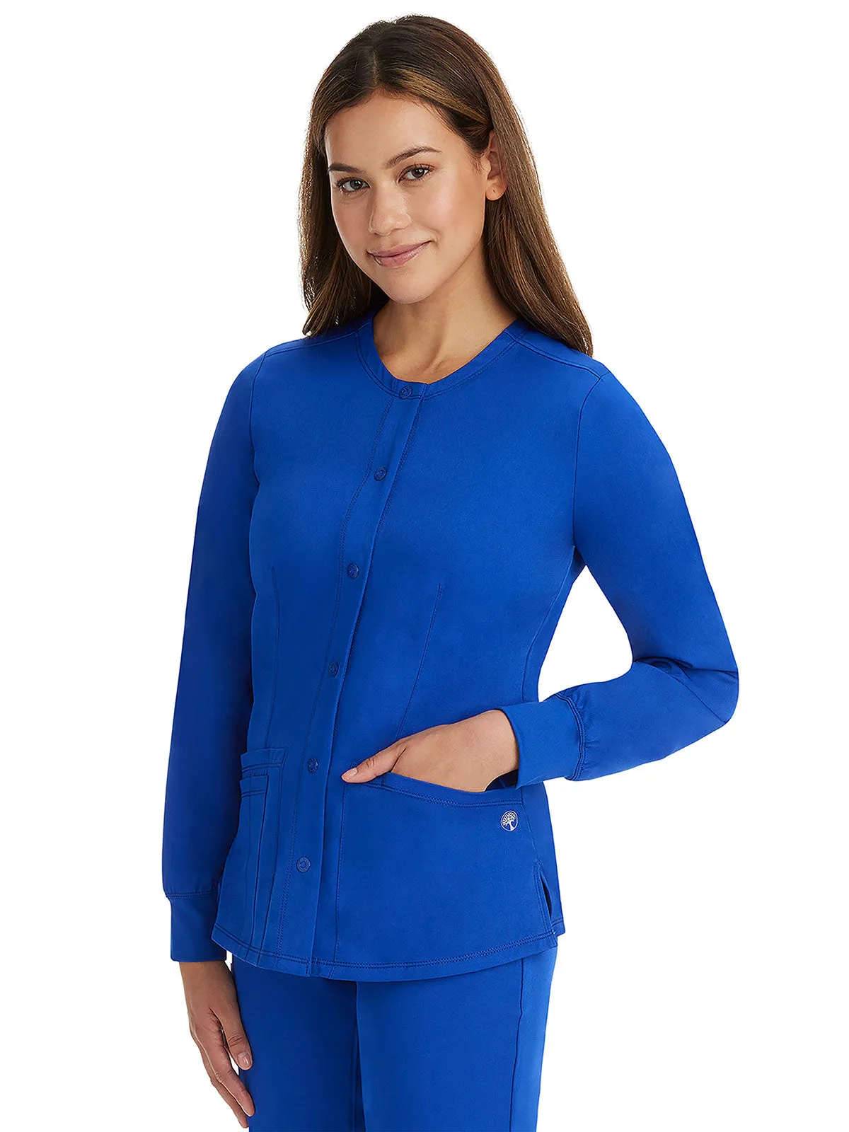 HH Works - Women's Megan Button Front Solid Scrub Jacket