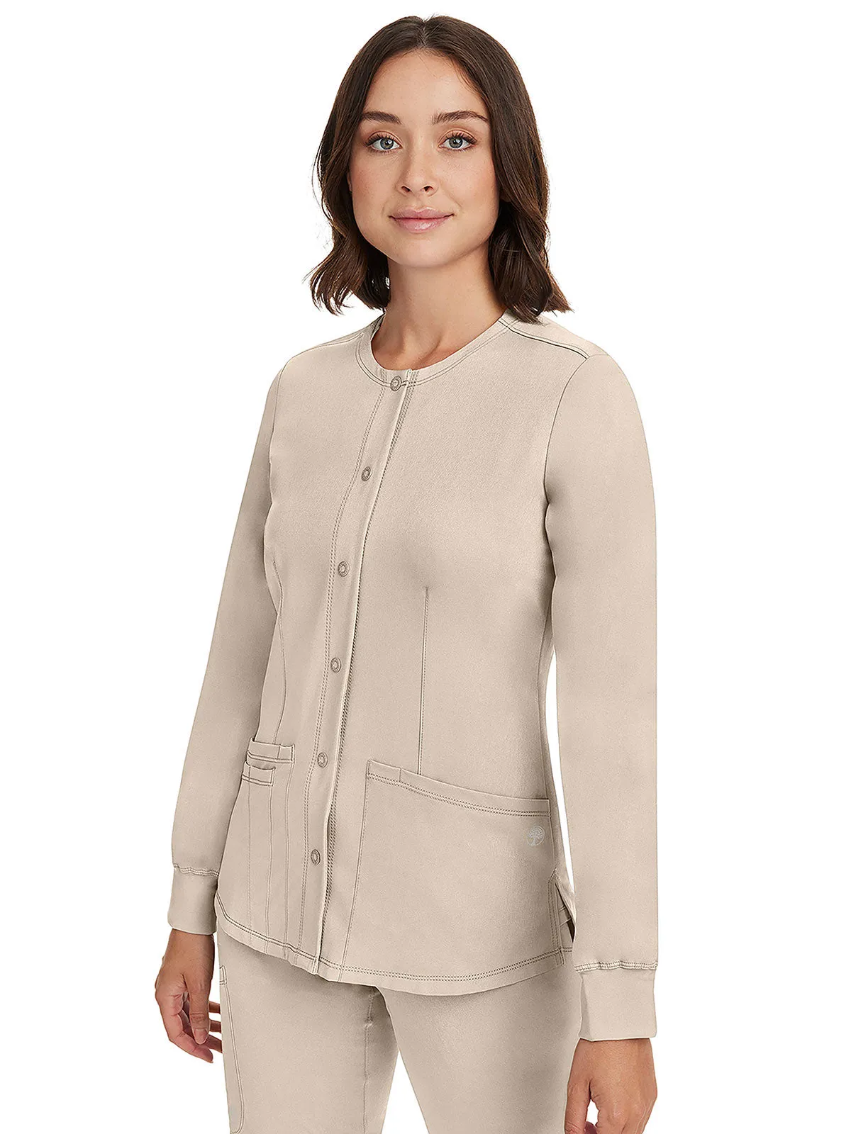 HH Works - Women's Megan Button Front Solid Scrub Jacket