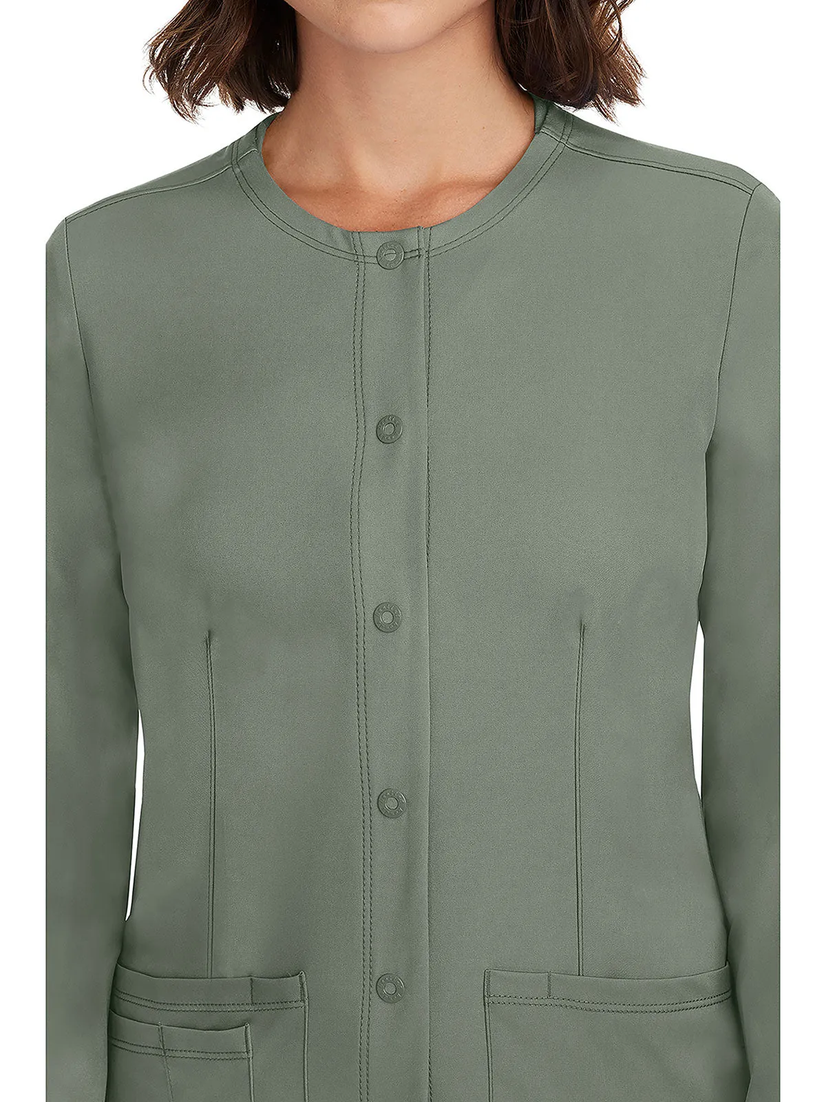 HH Works - Women's Megan Button Front Solid Scrub Jacket