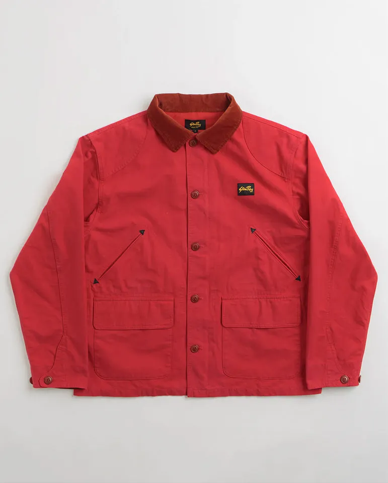 Vintage-Styled Aged Red Hunters Jacket