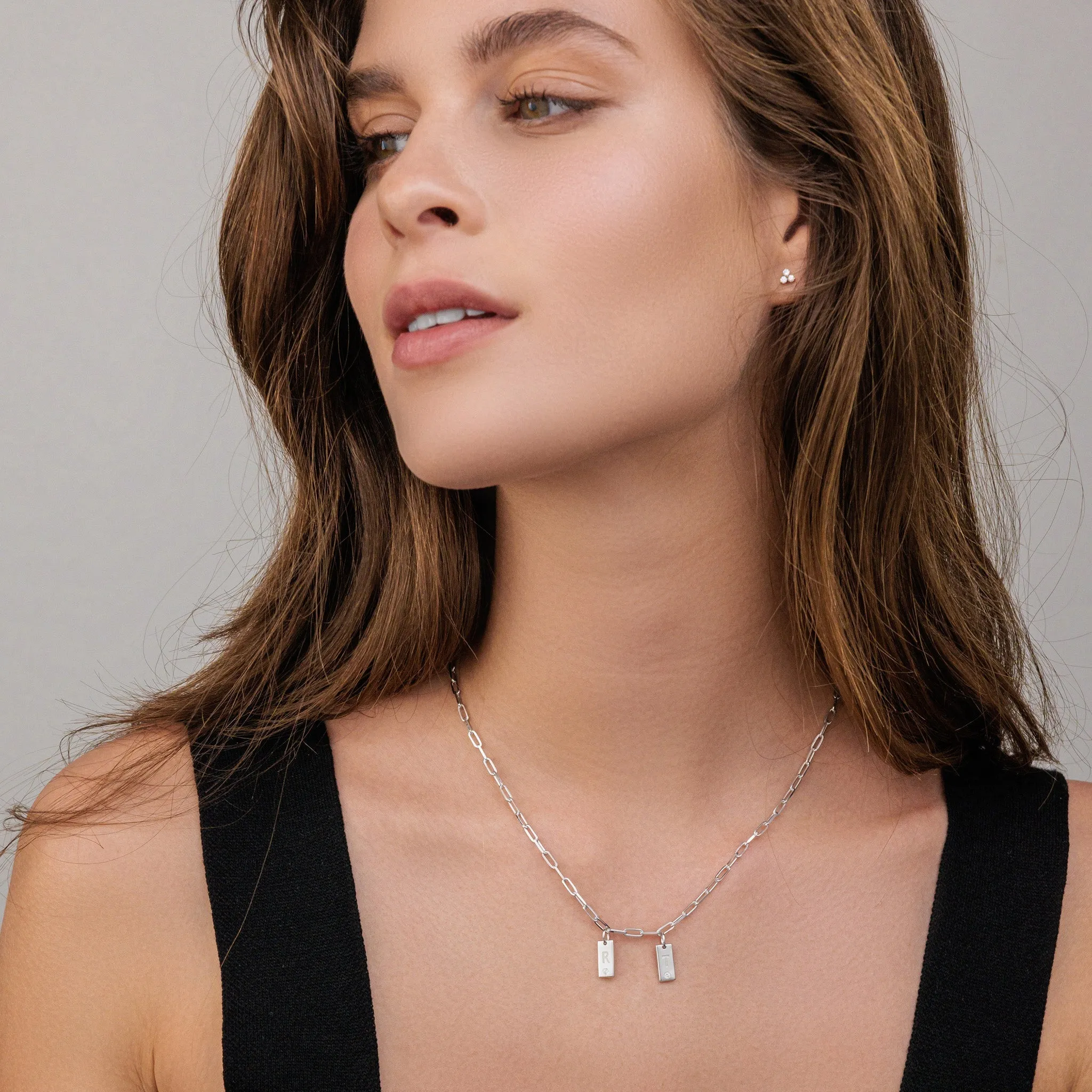 Ini Mini Dogtag Necklace - 18K Rose Vermeil