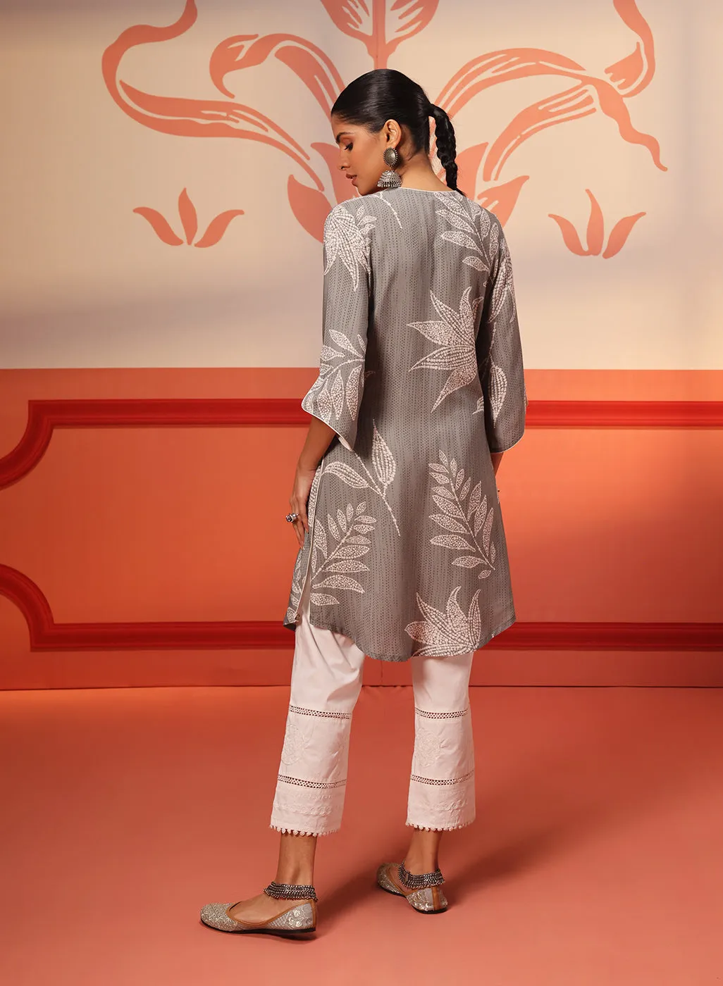 Ireen Ash Grey Printed Kurta for Women