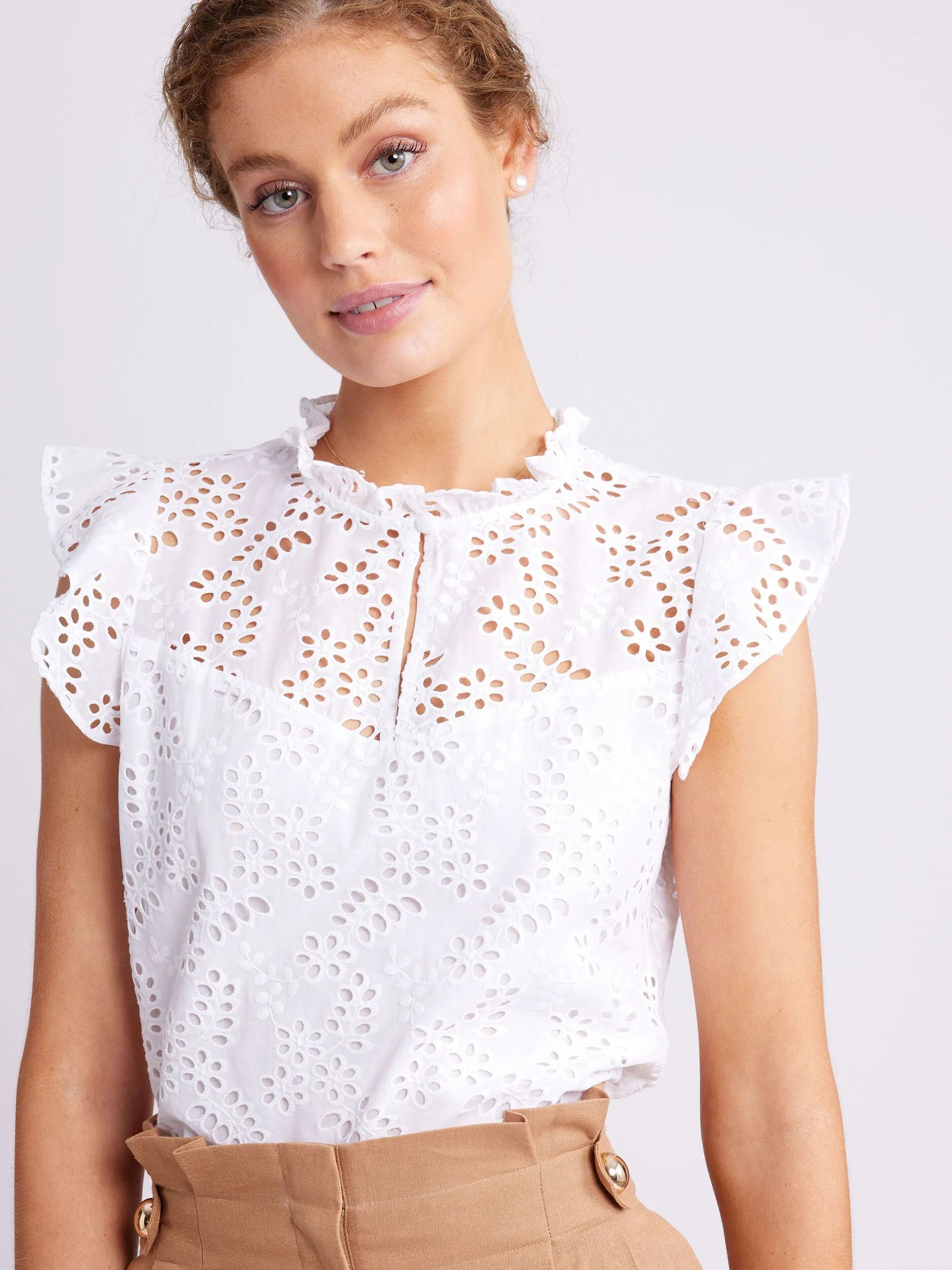 Irena Broderie Top