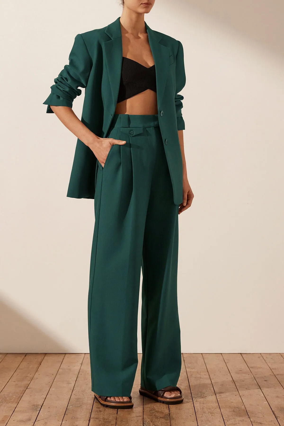 IRENA OVERSIZED TAILORED BLAZER - ROSEMARY