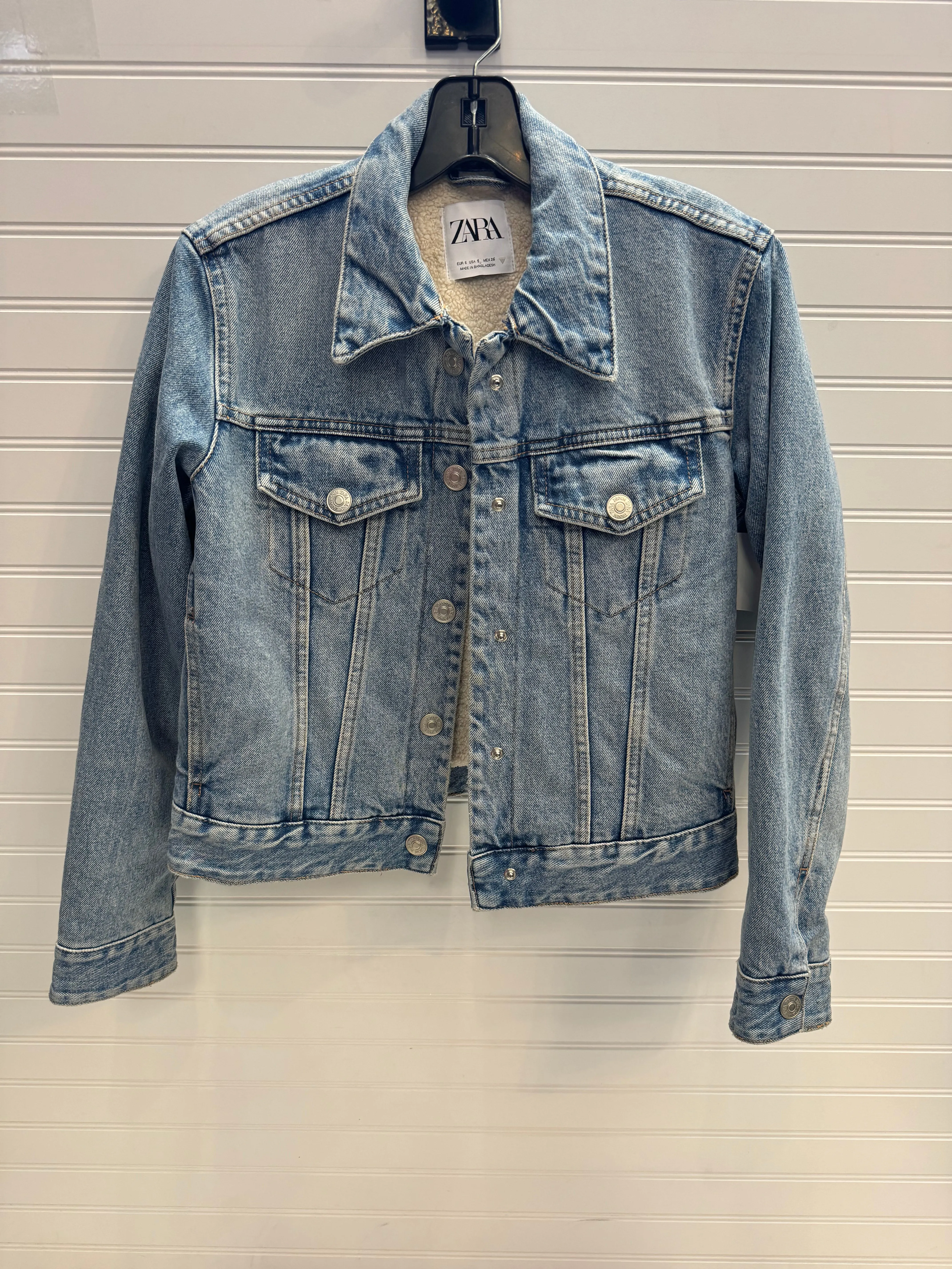 Jacket Denim By Zara In Blue, Size: S