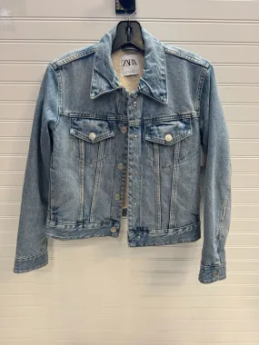 Jacket Denim By Zara In Blue, Size: S