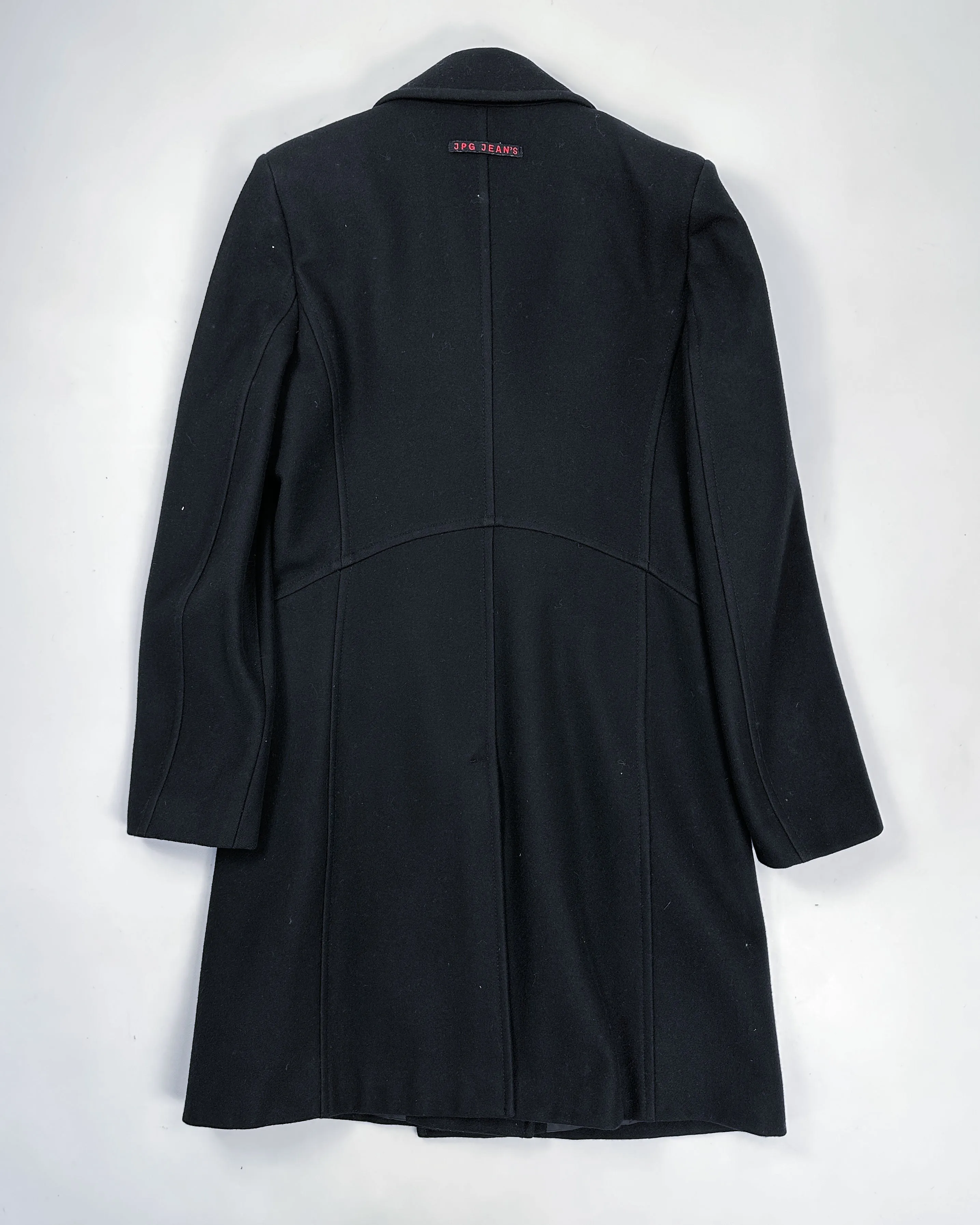 Jean Paul Gaultier Black Wool Long Coat Jacket 1990's