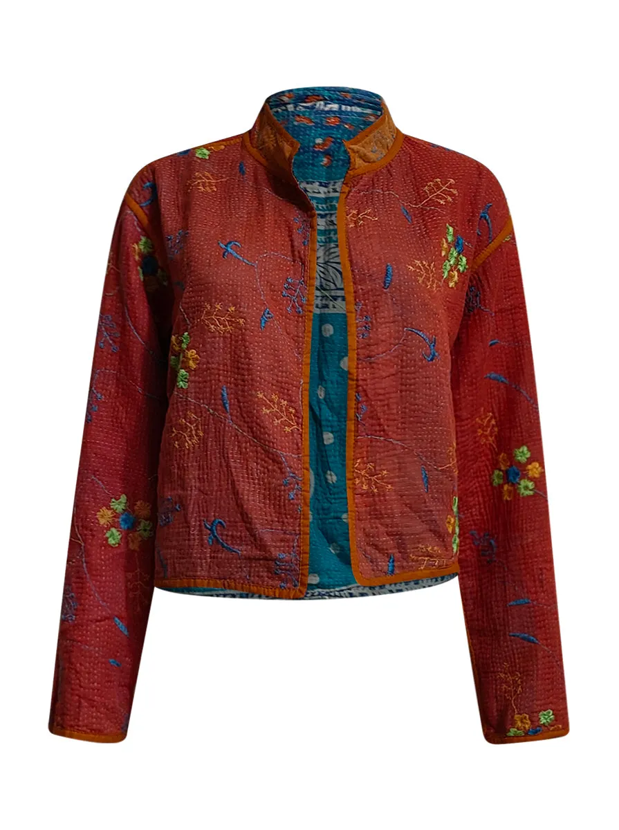 kantha vintage crop jacket amukta