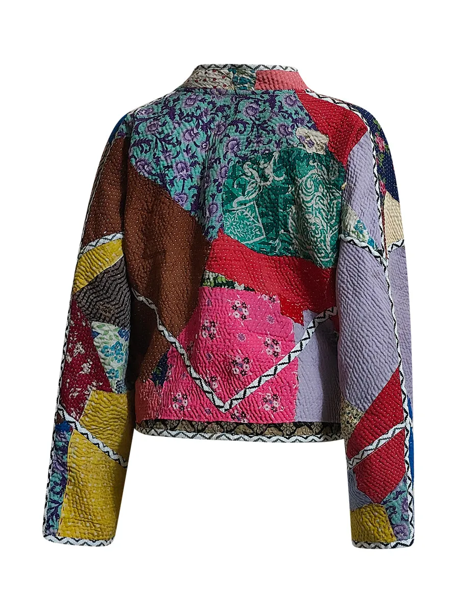 kantha vintage crop jacket geeta