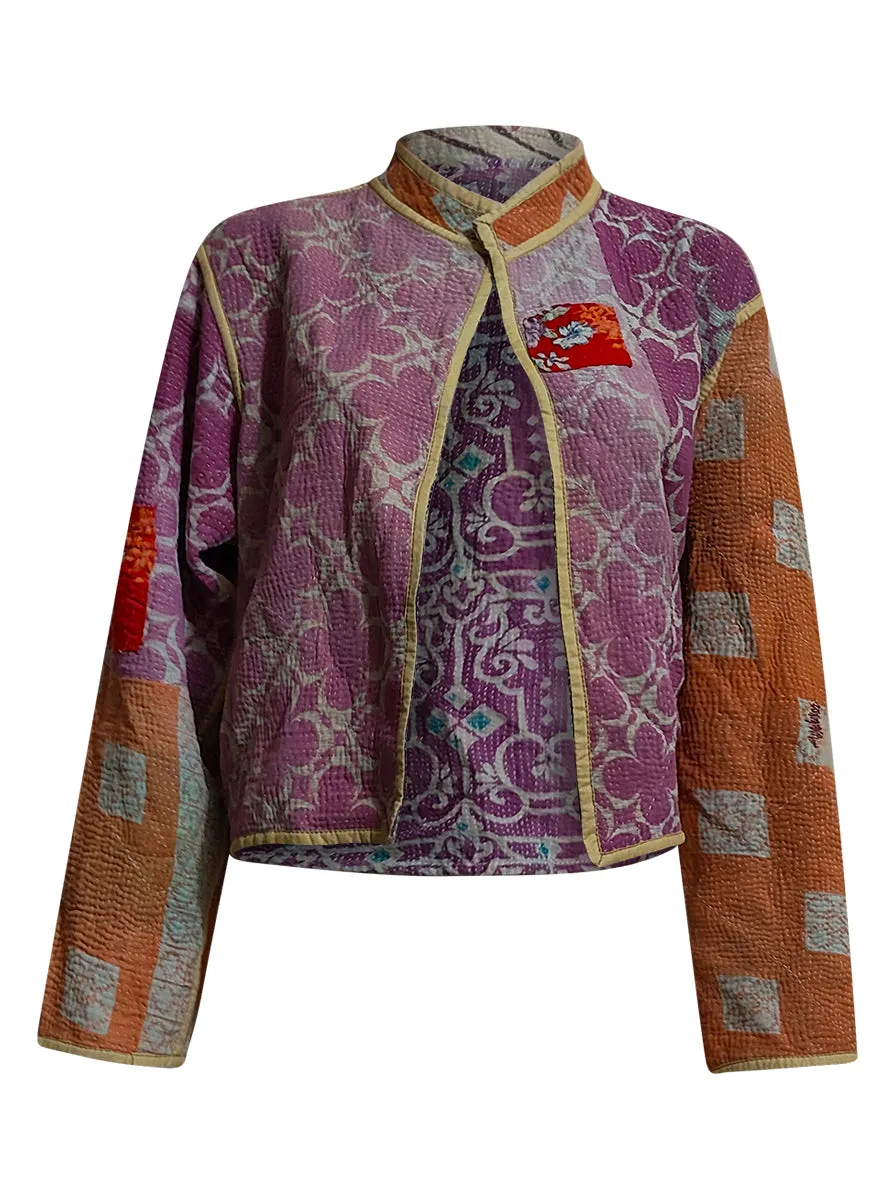 kantha vintage crop jacket lama