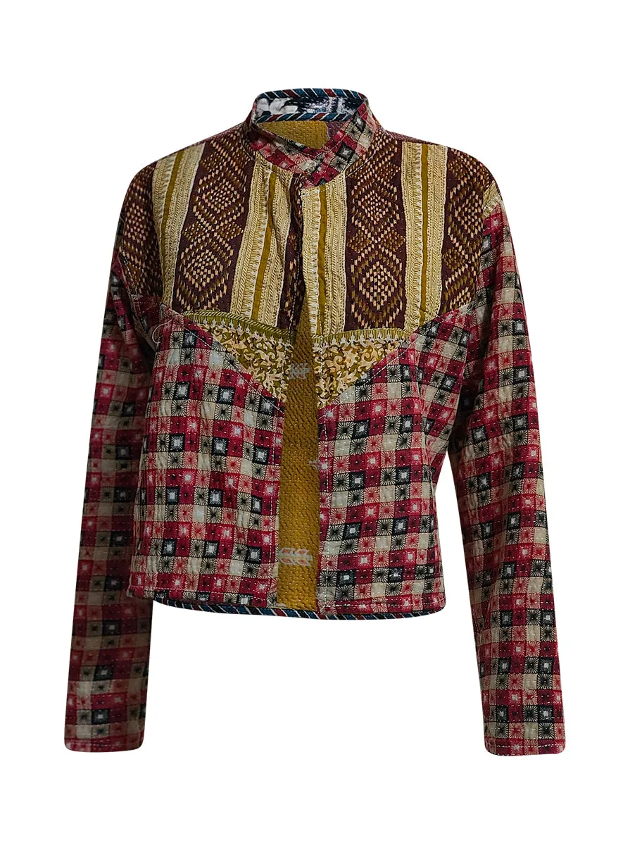 kantha vintage crop jacket rasika