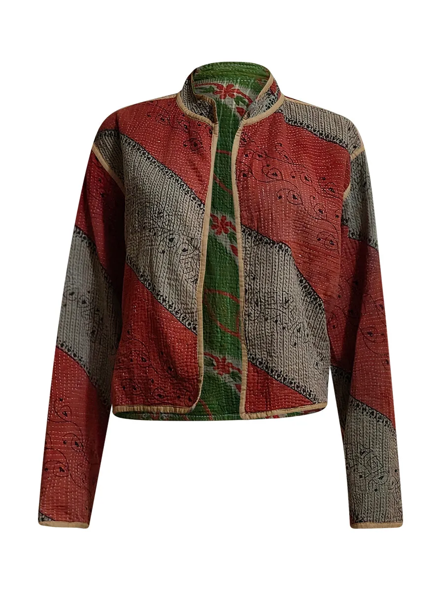 kantha vintage crop jacket shweta