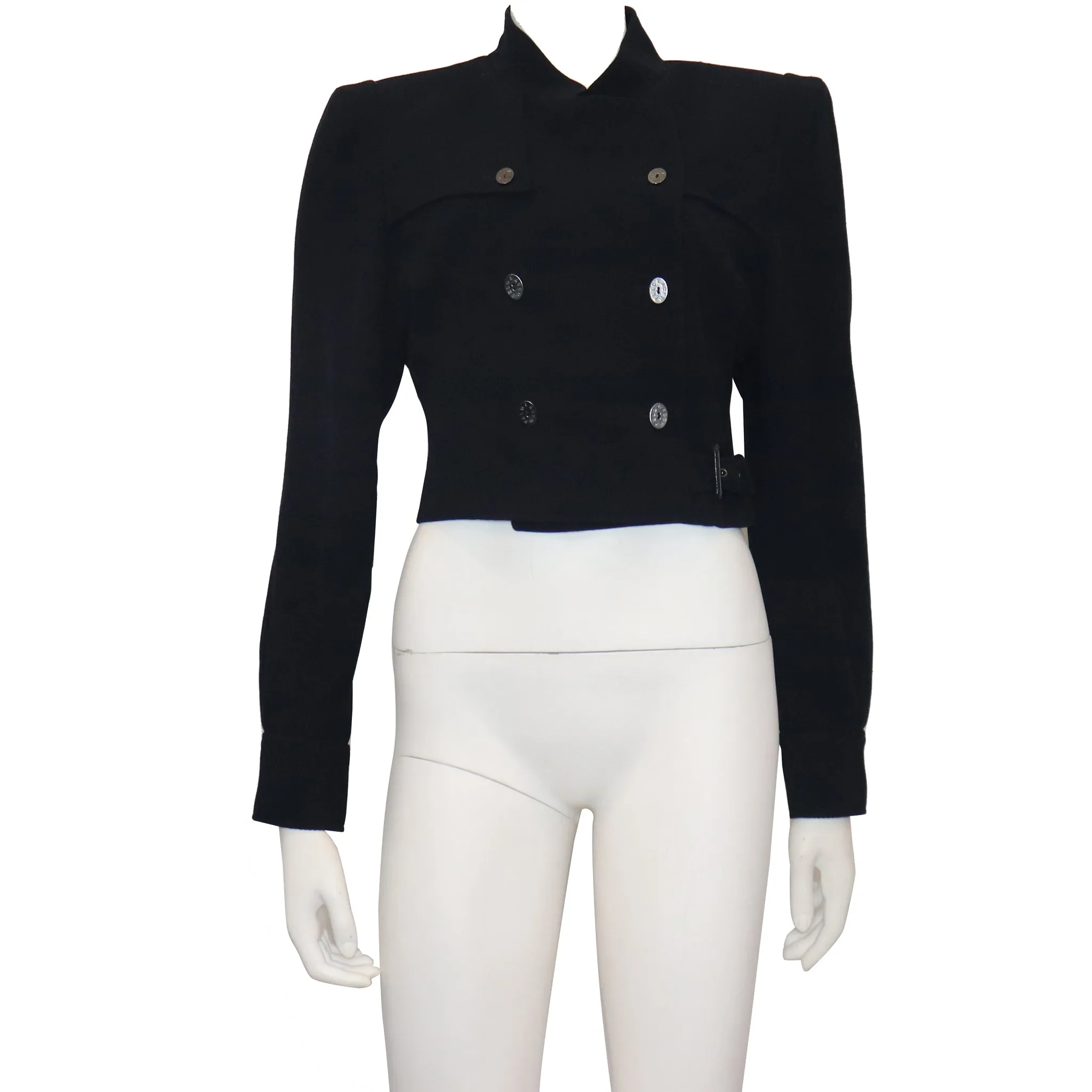 Karl Lagerfeld Navy Wool Jacket w/ Side Belt Circa 1990s