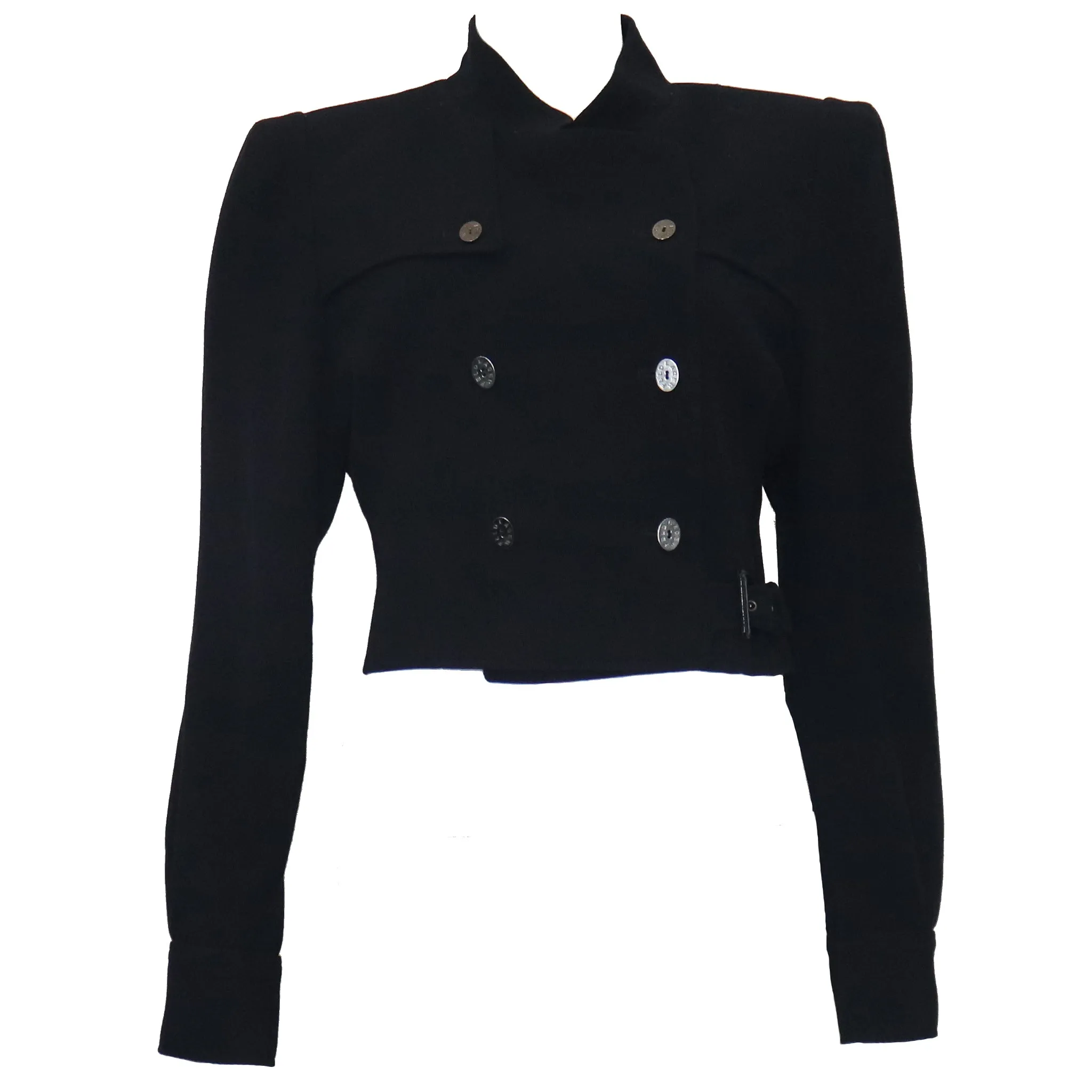 Karl Lagerfeld Navy Wool Jacket w/ Side Belt Circa 1990s