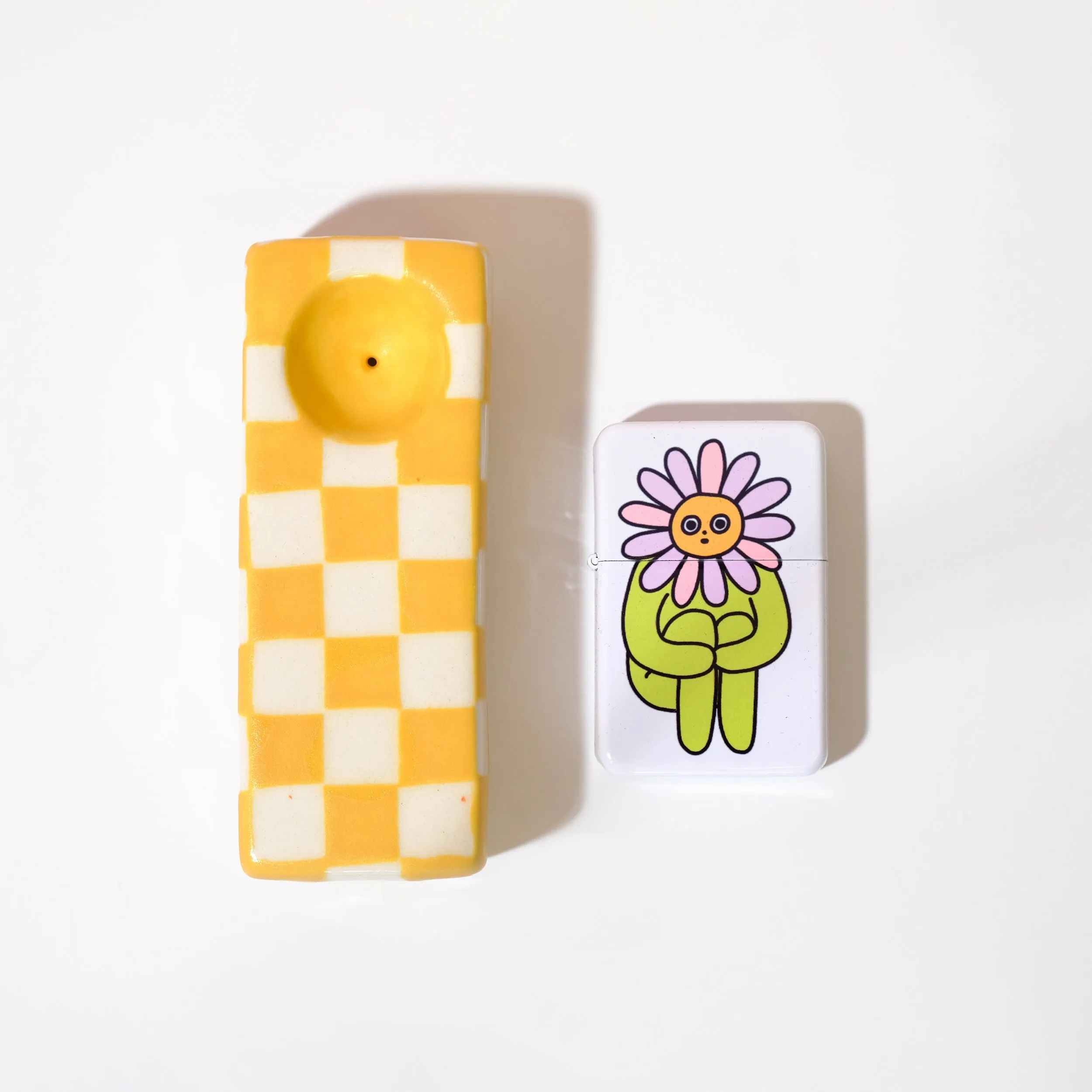 Marigold Checkered Botanical Vessel