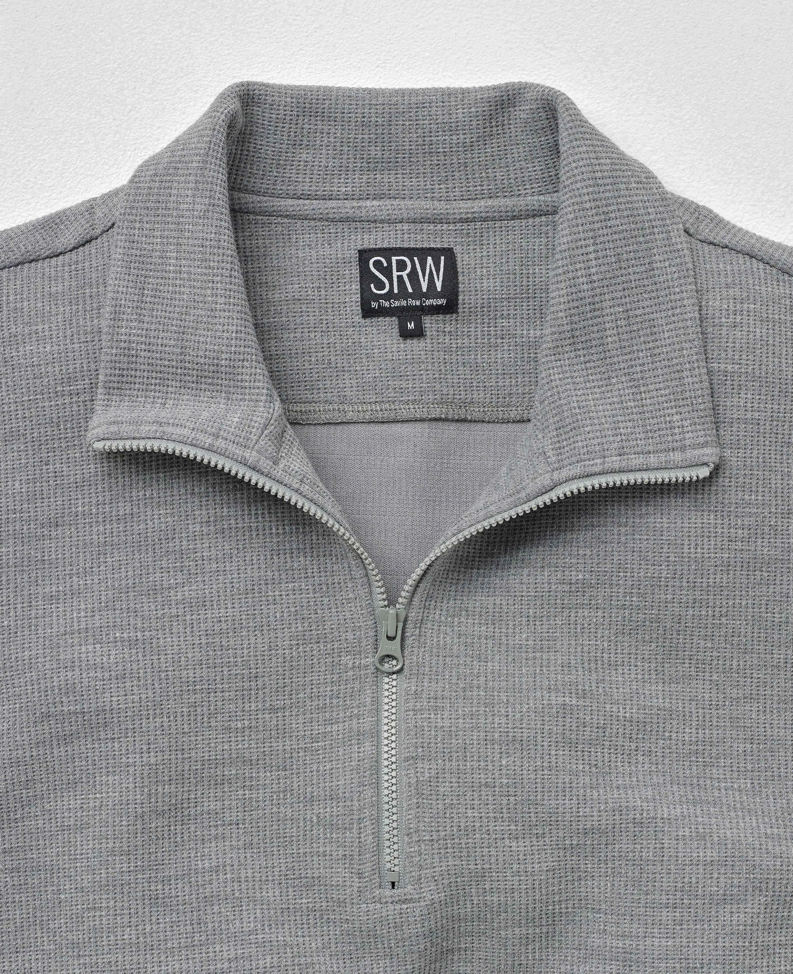 Marl Grey Sweat Wicking Half-Zip Waffle Sweatshirt