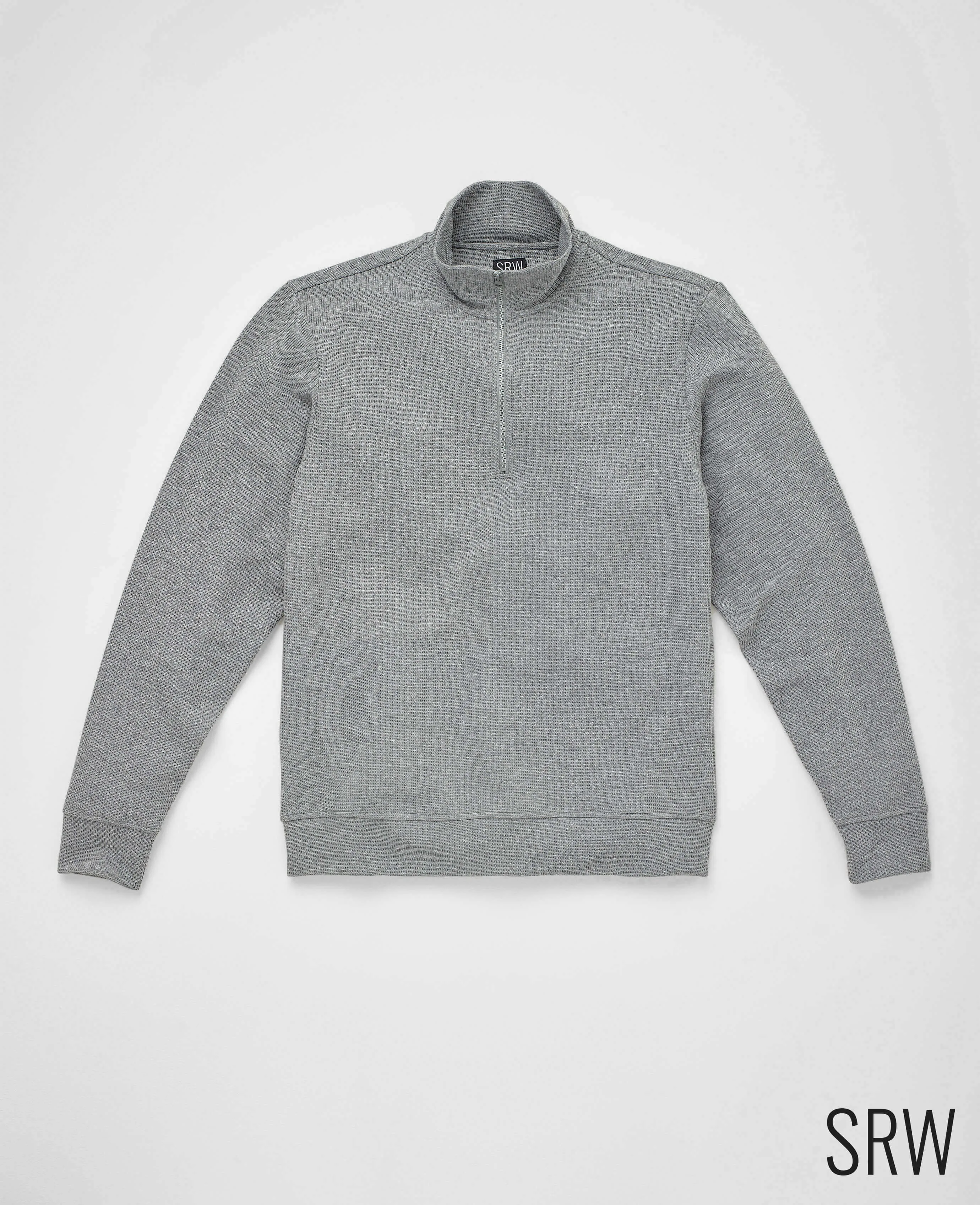 Marl Grey Sweat Wicking Half-Zip Waffle Sweatshirt