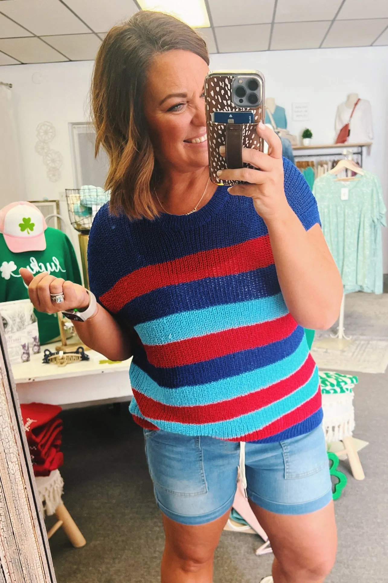 Marla Striped Oversized Dolman Sweater