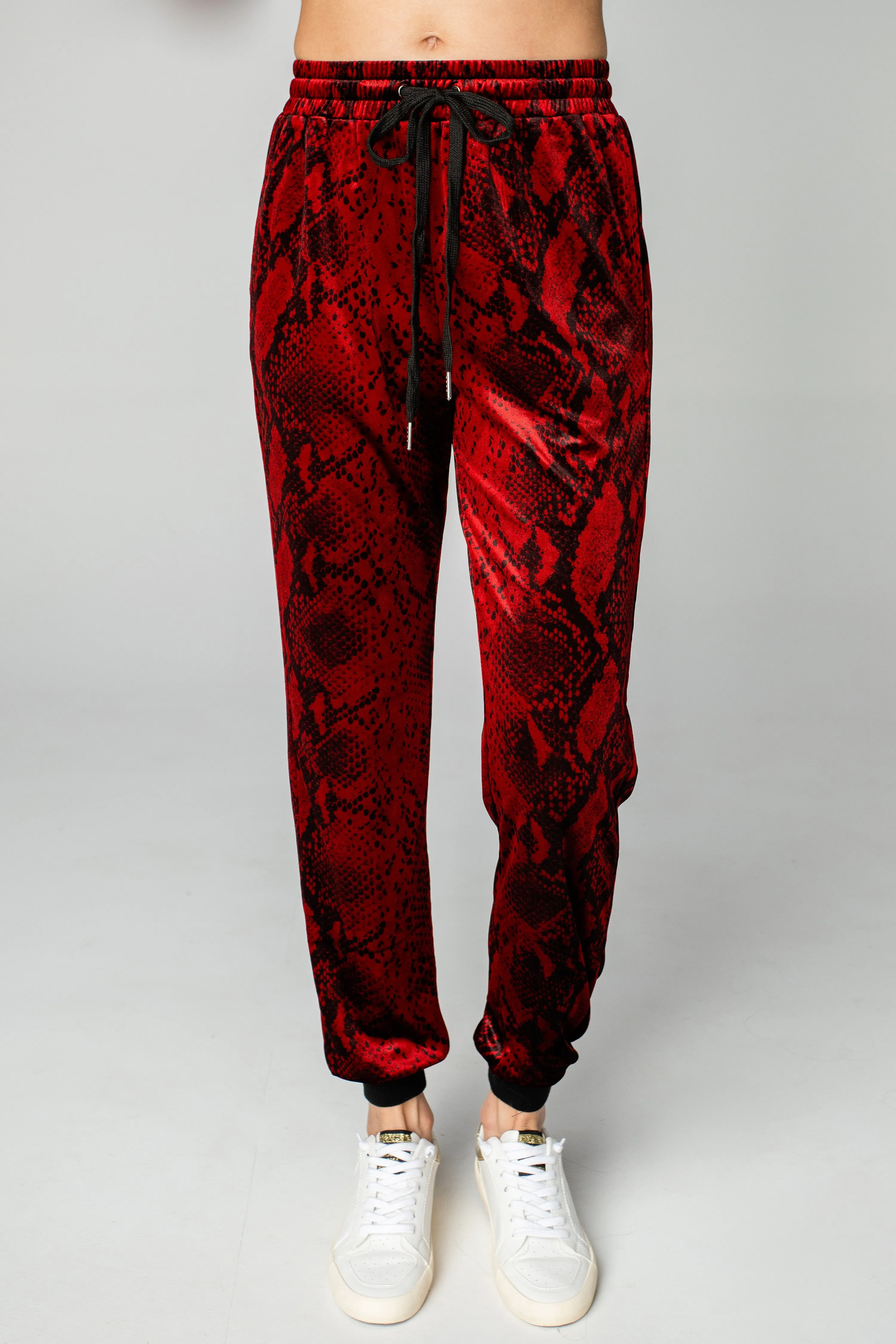 Meadow Velour Joggers - Lava Rock