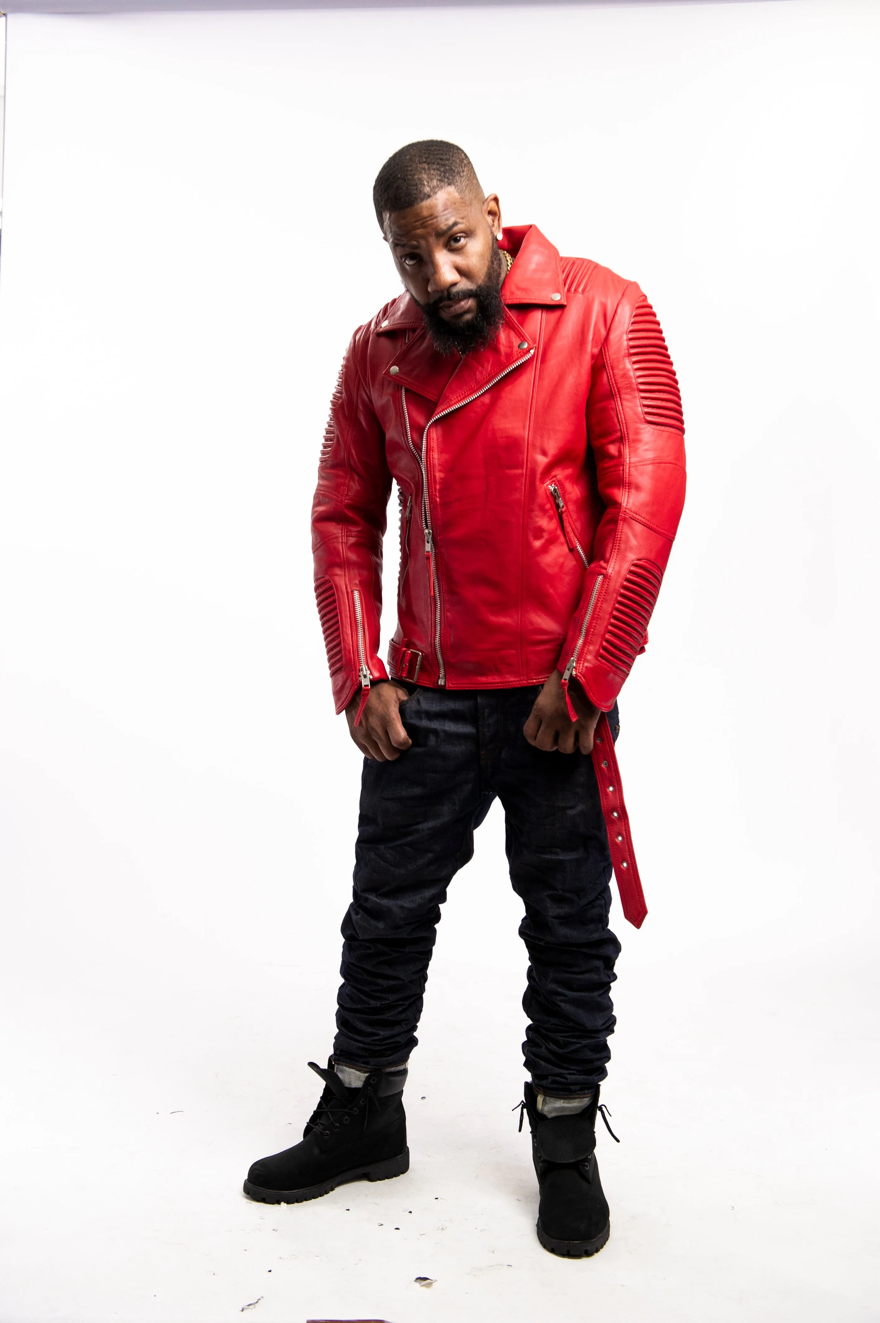 Men's Trey Biker Jacket [Red]