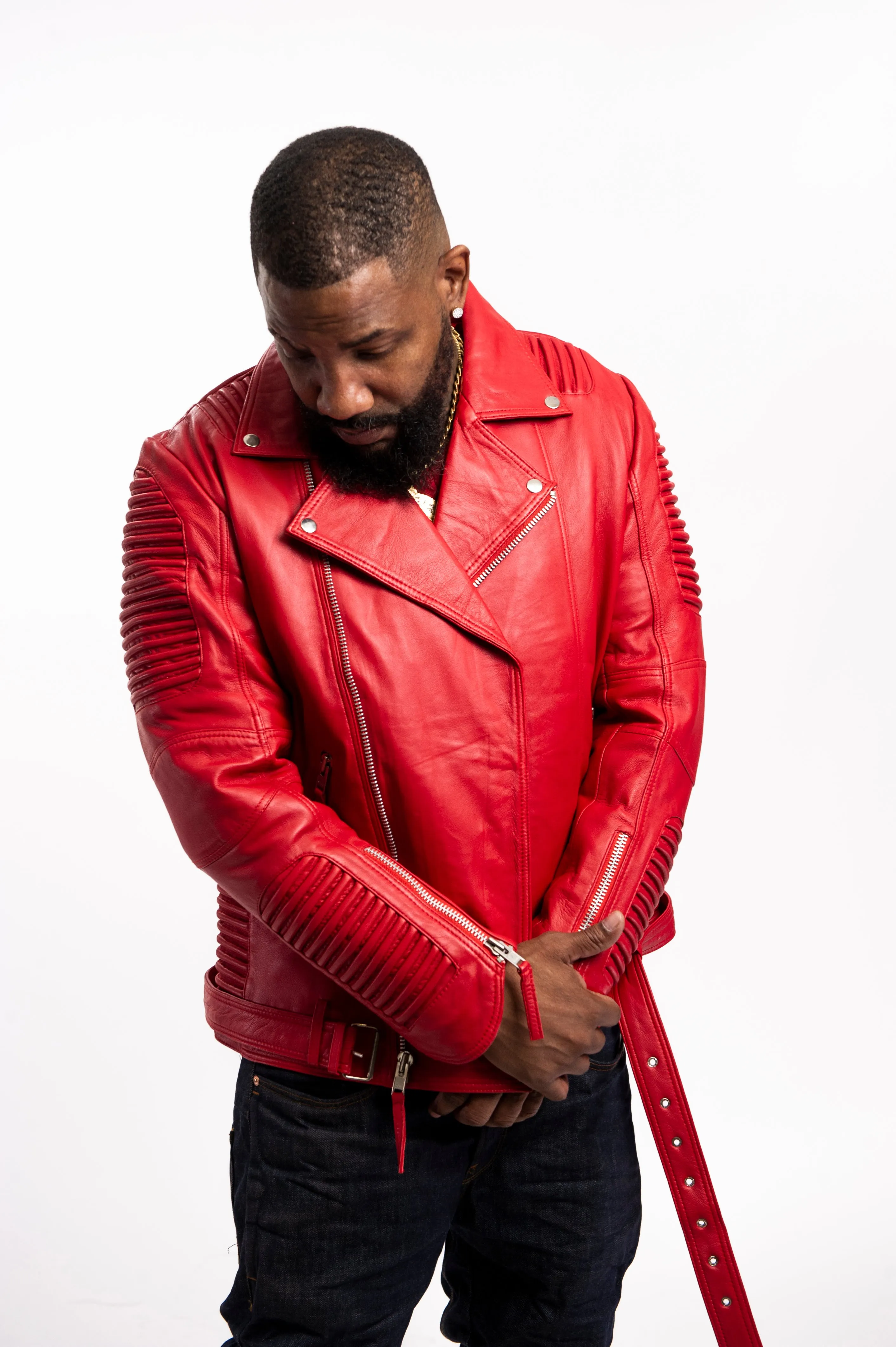 Men's Trey Biker Jacket [Red]