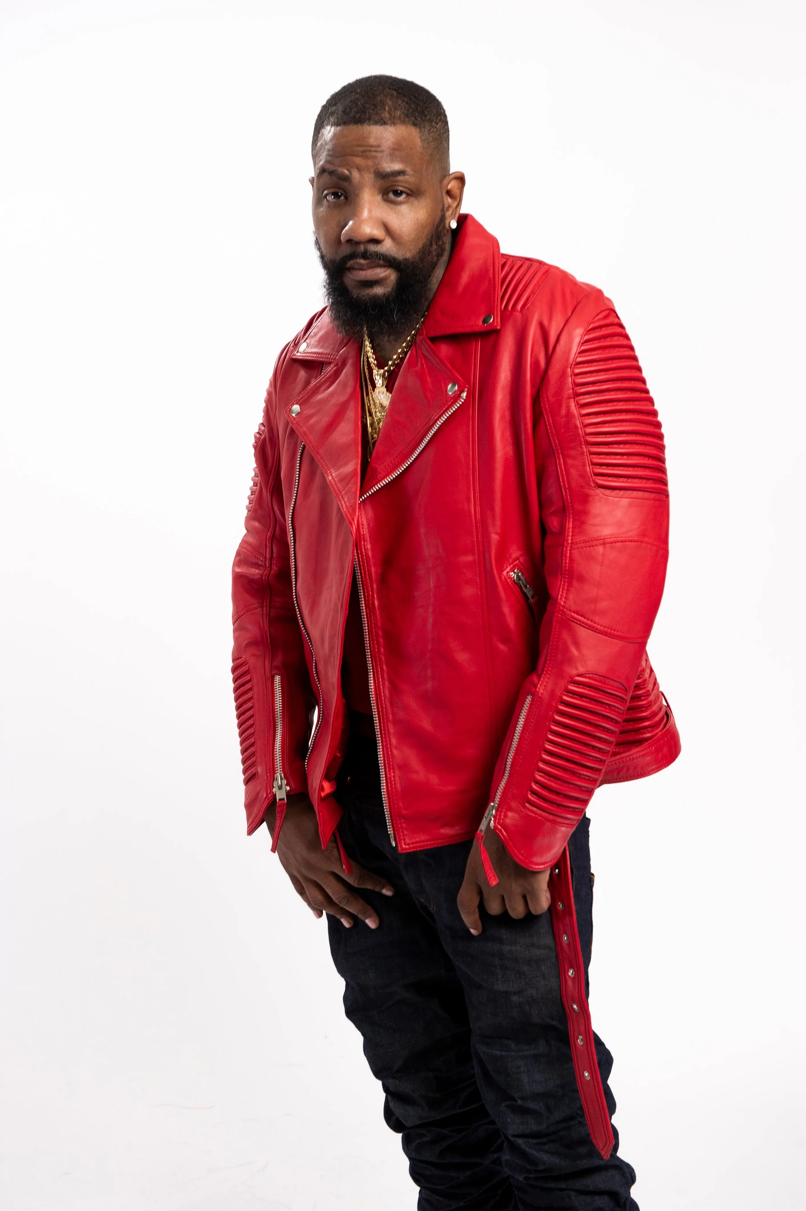 Men's Trey Biker Jacket [Red]