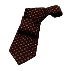 Millbury Foulard Silk Tie, Brown / Gold