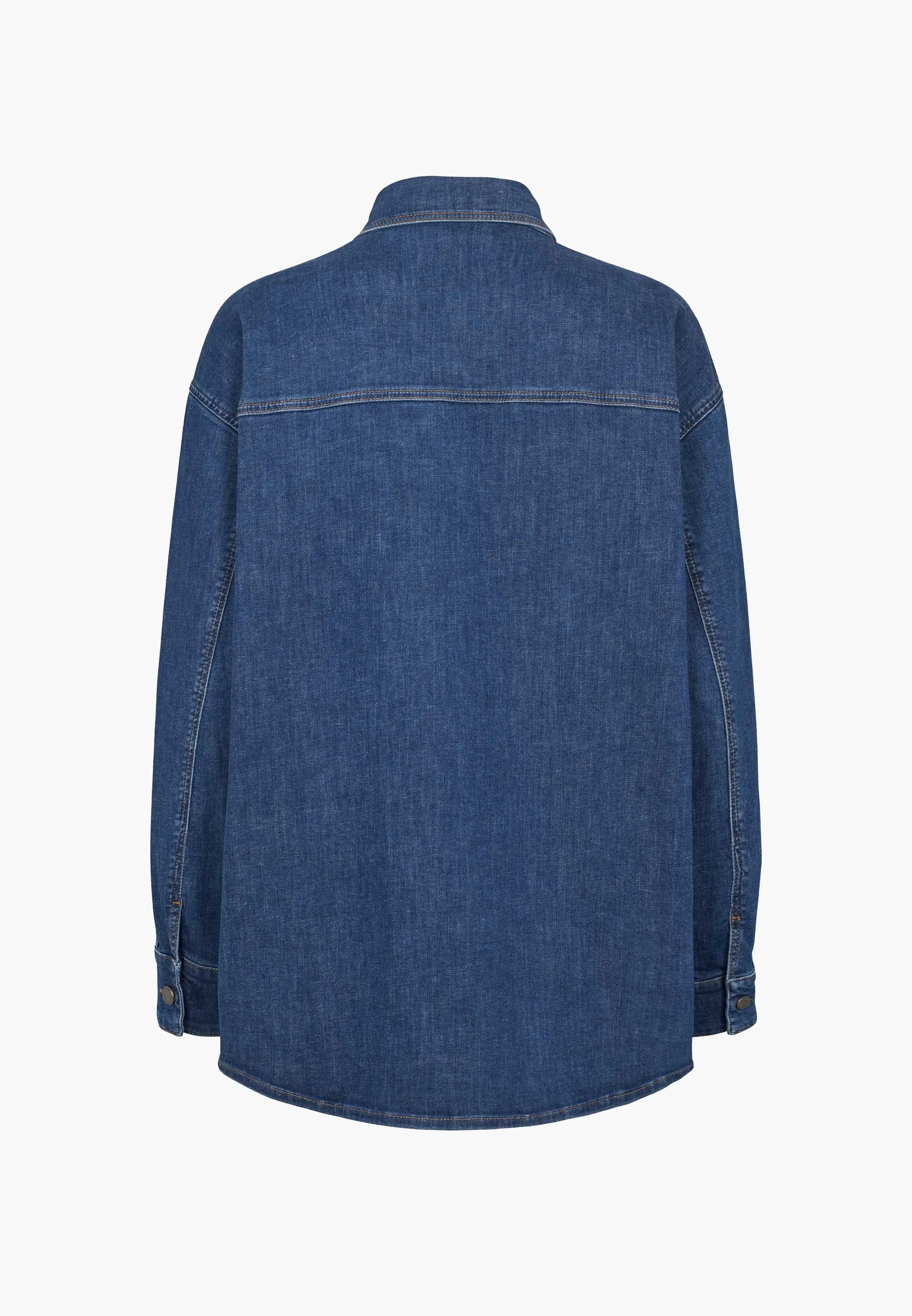 Mille Oversize Shirt Jacket LS - Washed Blue Denim