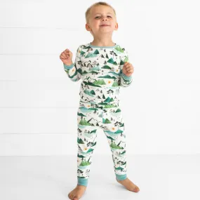 Cozy Mountain Mist Womens Two-Piece Pajama Set