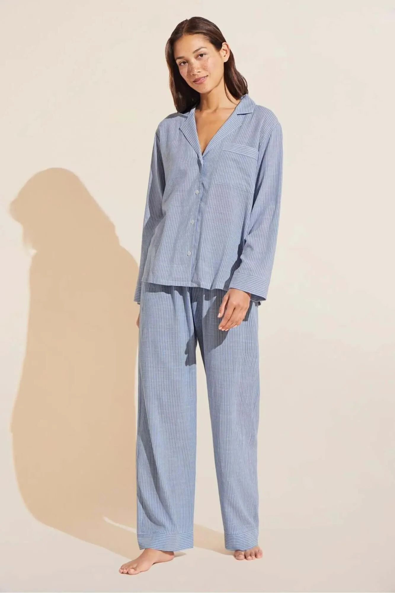 Nautico Long PJ Set in Wedgewood Blue/White