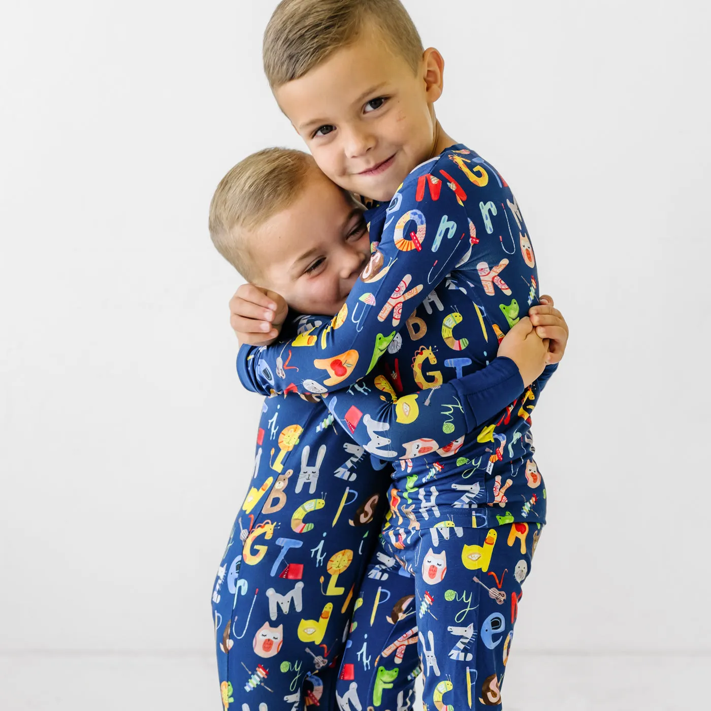 Navy Alphabet Friends Two-Piece Pajama Set