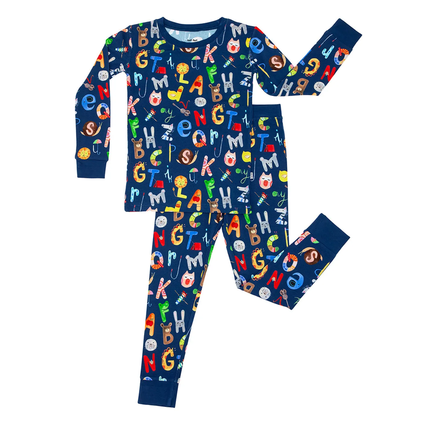 Navy Alphabet Friends Two-Piece Pajama Set