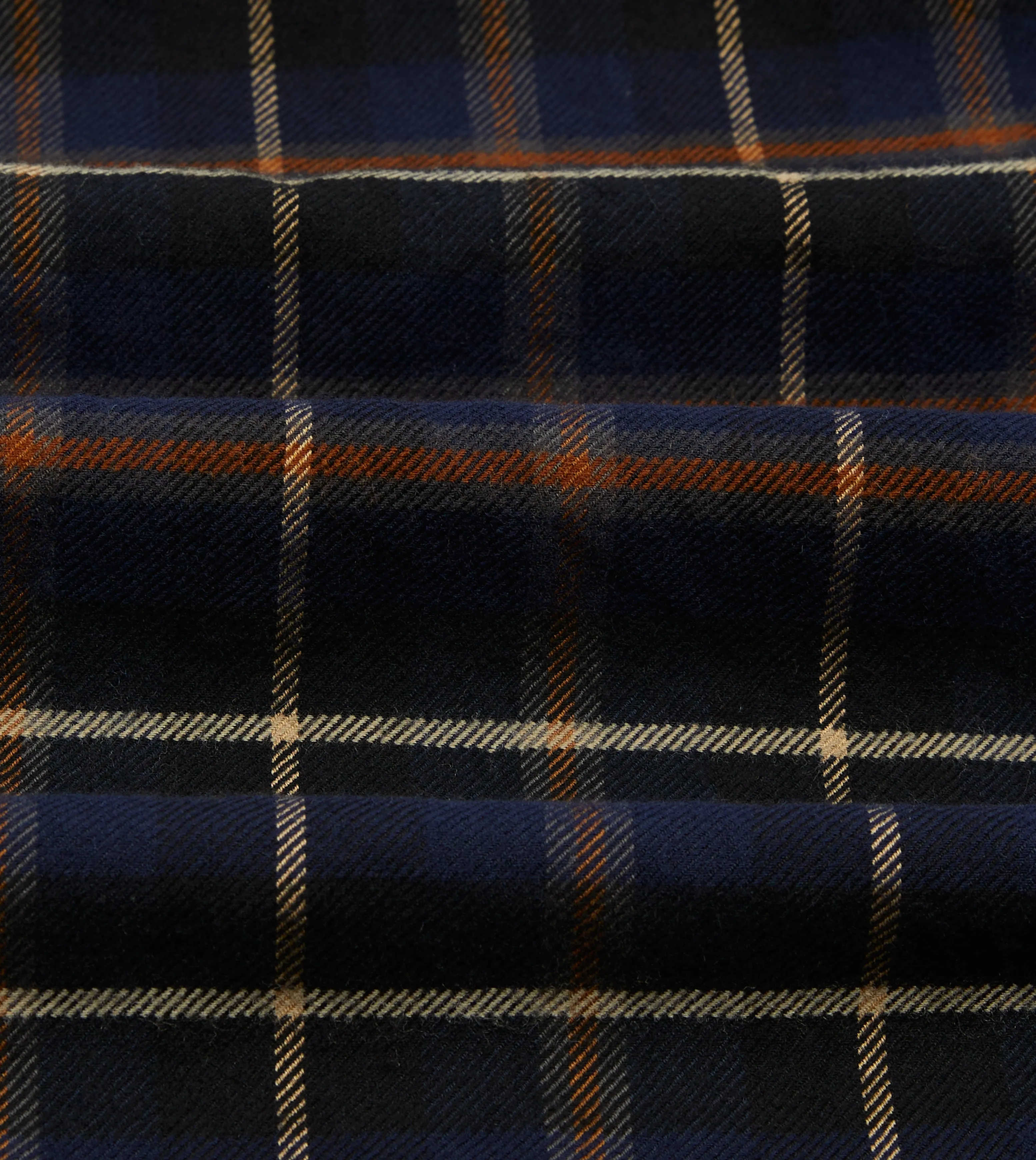 Navy Check Wool-Cotton Three-Pocket Chore Jacket