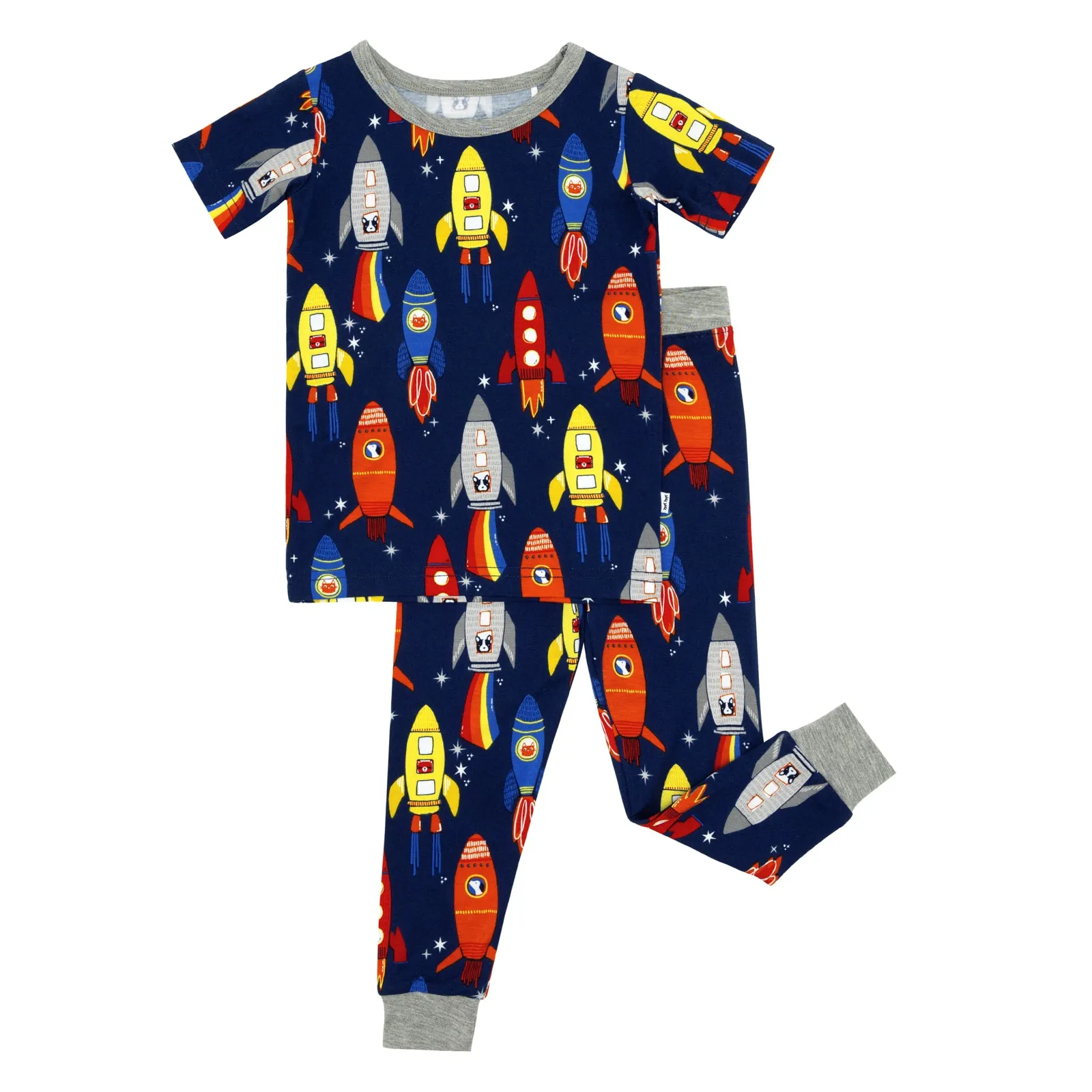 Navy Space Explorer Two-Piece Short Sleeve Pajama Set