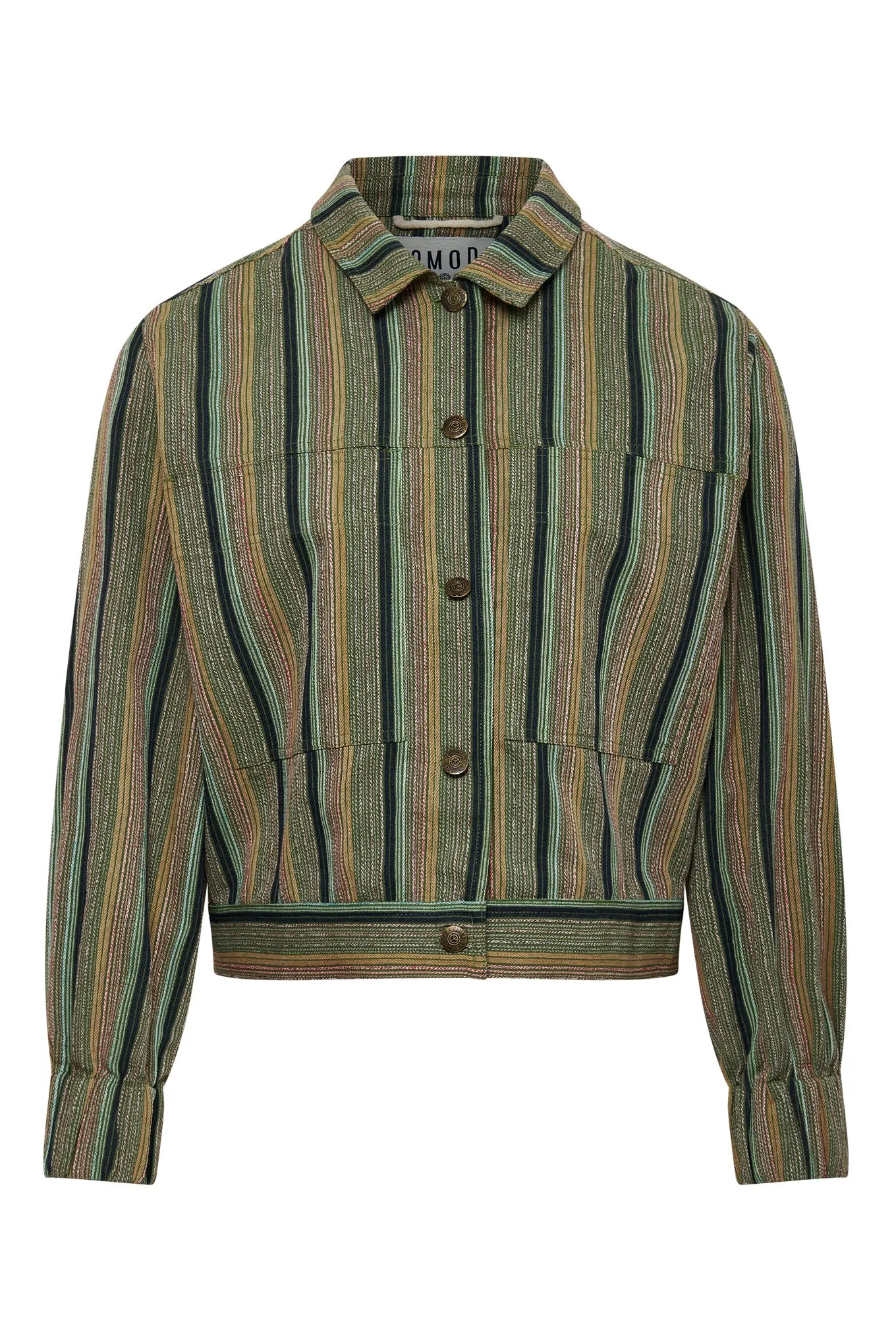 NEPTUNE - Organic Cotton Jacket Green Stripe