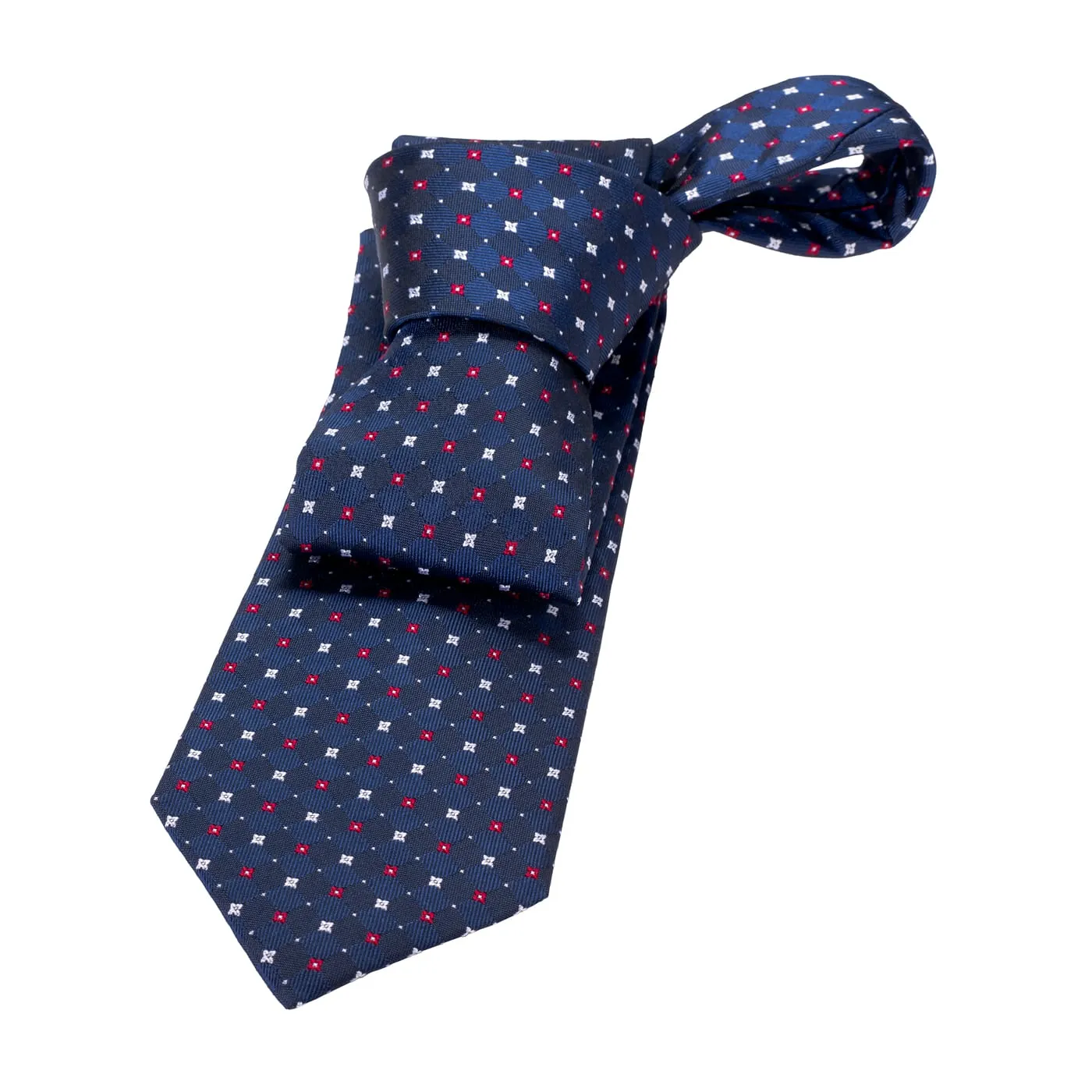 Orchard Park Foulard Silk Tie, Navy / Blue / Red