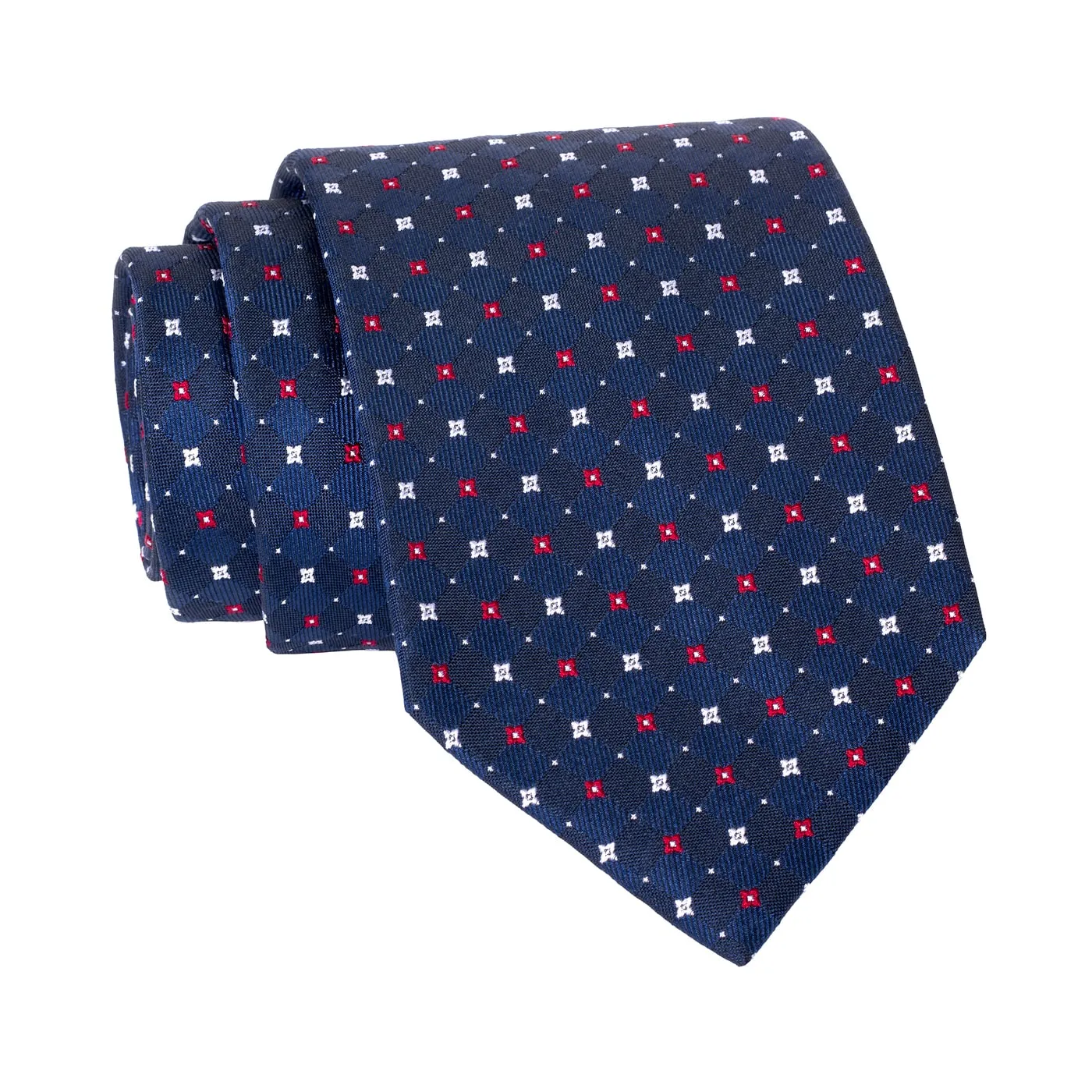 Orchard Park Foulard Silk Tie, Navy / Blue / Red