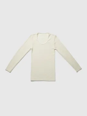 organic merino wool and silk women shirt - natural